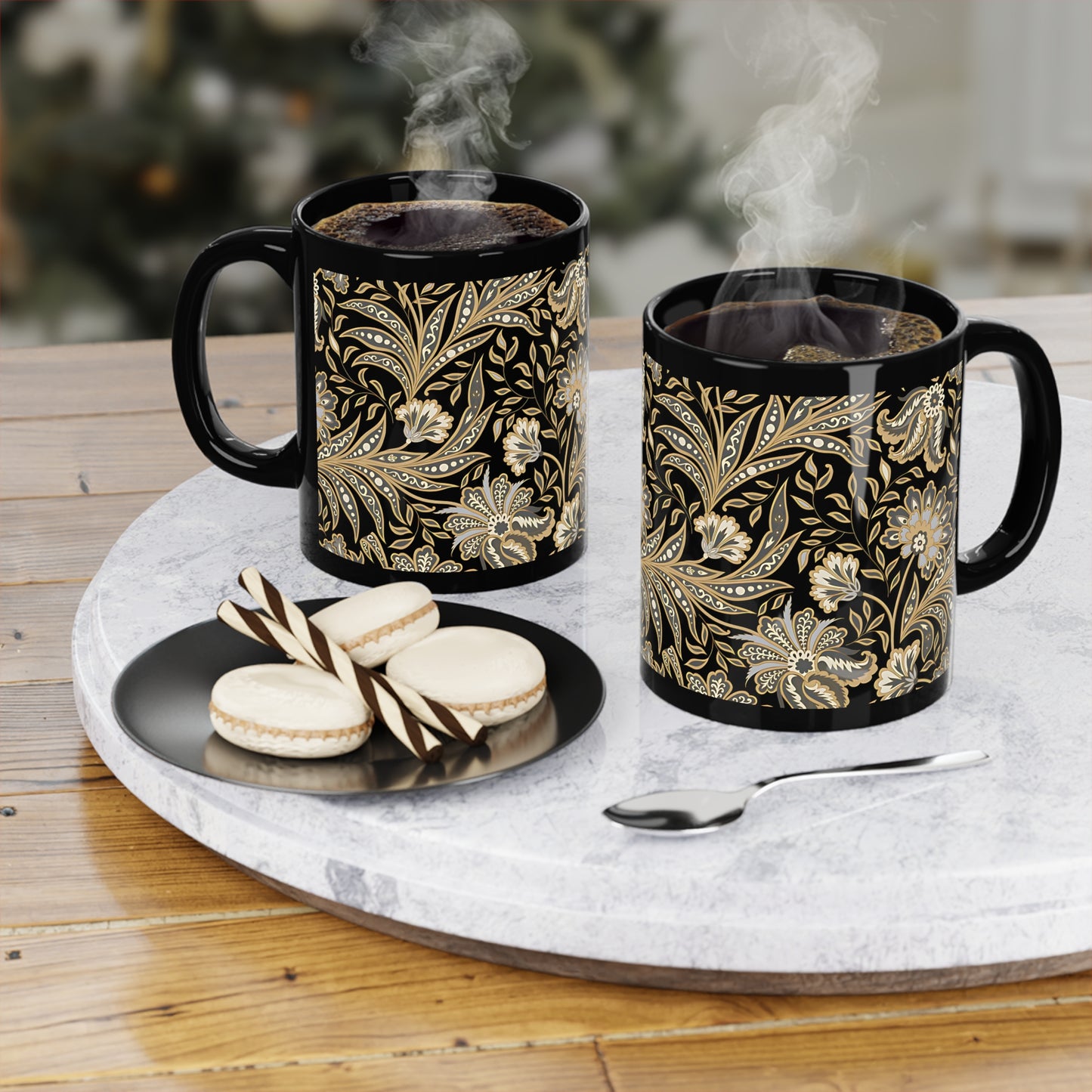 Black & Gold Coffee Mug, 11oz