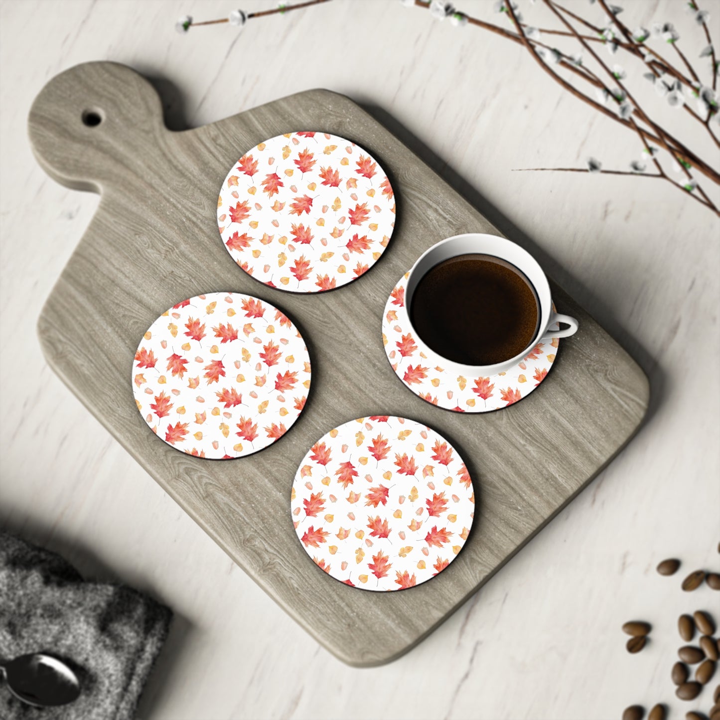 Autumn Leaves & Acorn Coasters