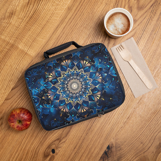 Navy Mandala Lunch Bag