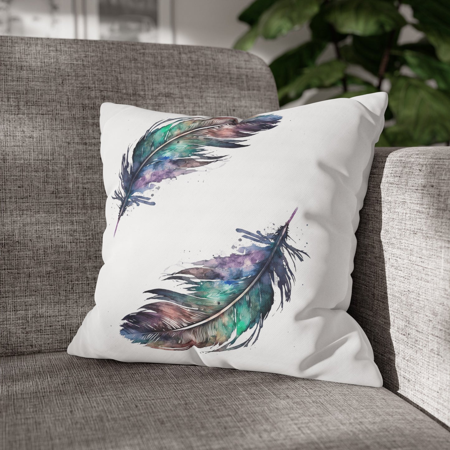 Feather On The Wind #14 Canvas Cushion Cover