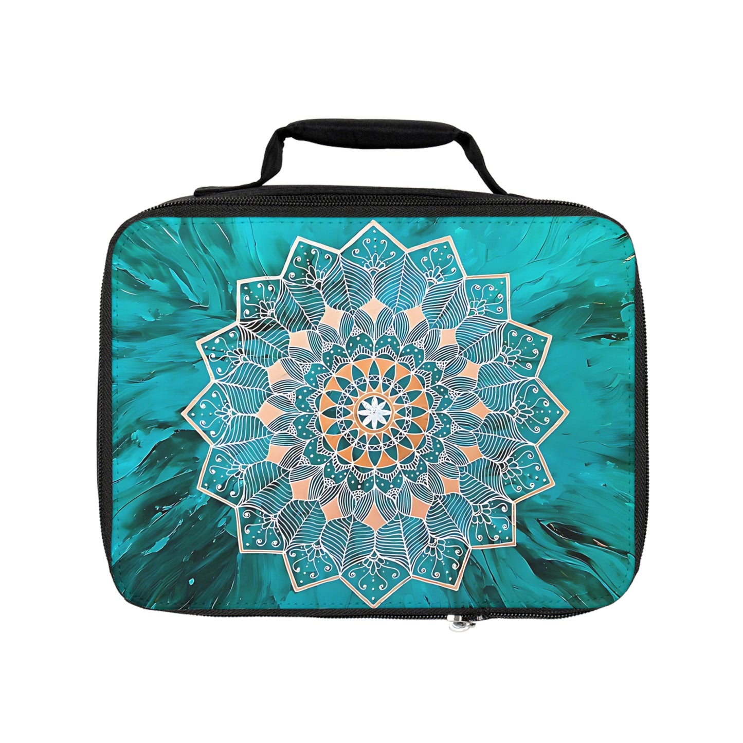 Teal Mandala Lunch Bag