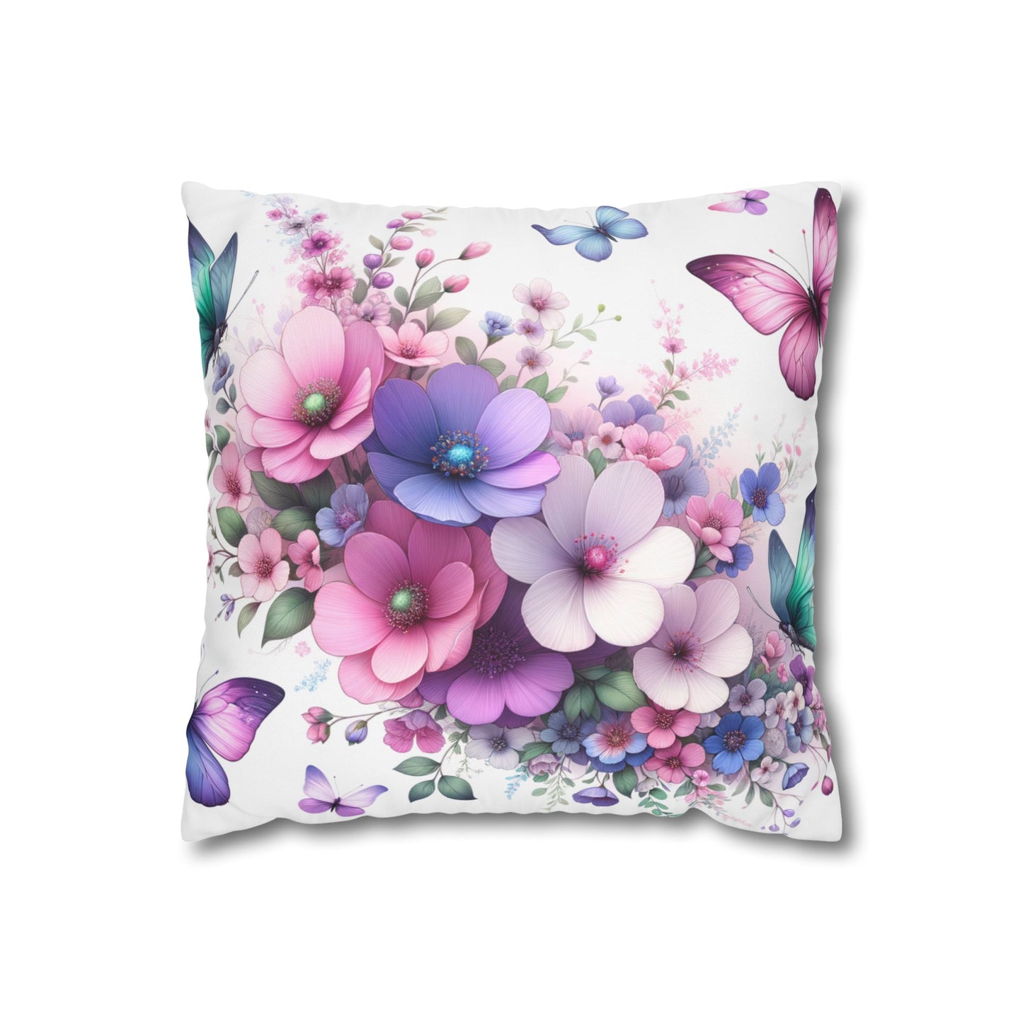 Flowers & Butterflies Cushion Cover