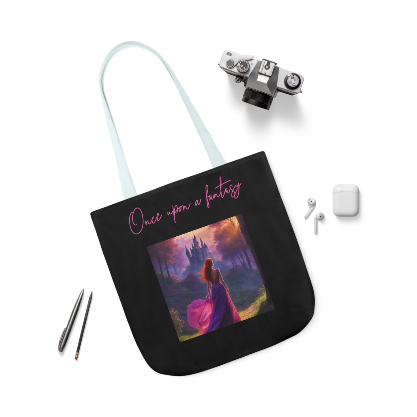 Once Upon A Fantasy Canvas Tote Bag - White