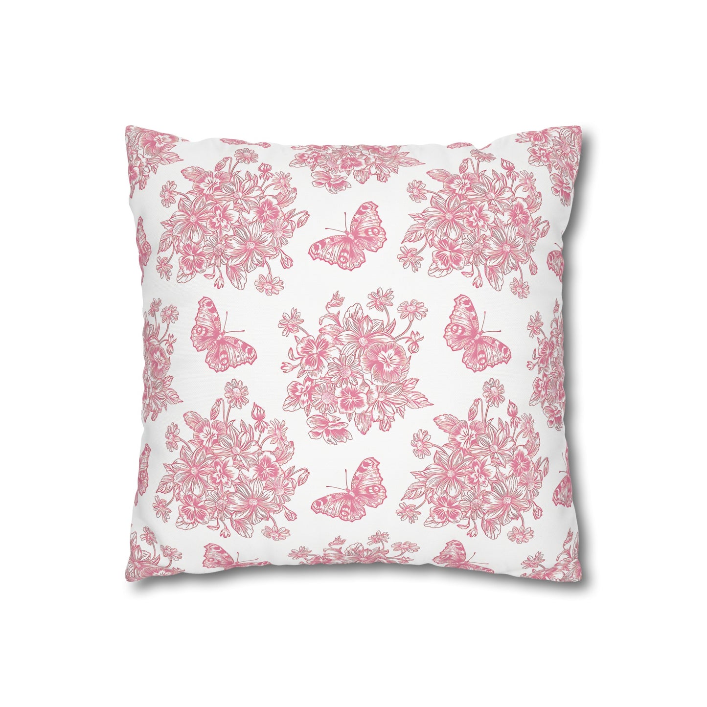 Pink & White Butterfly #1 Cushion Cover