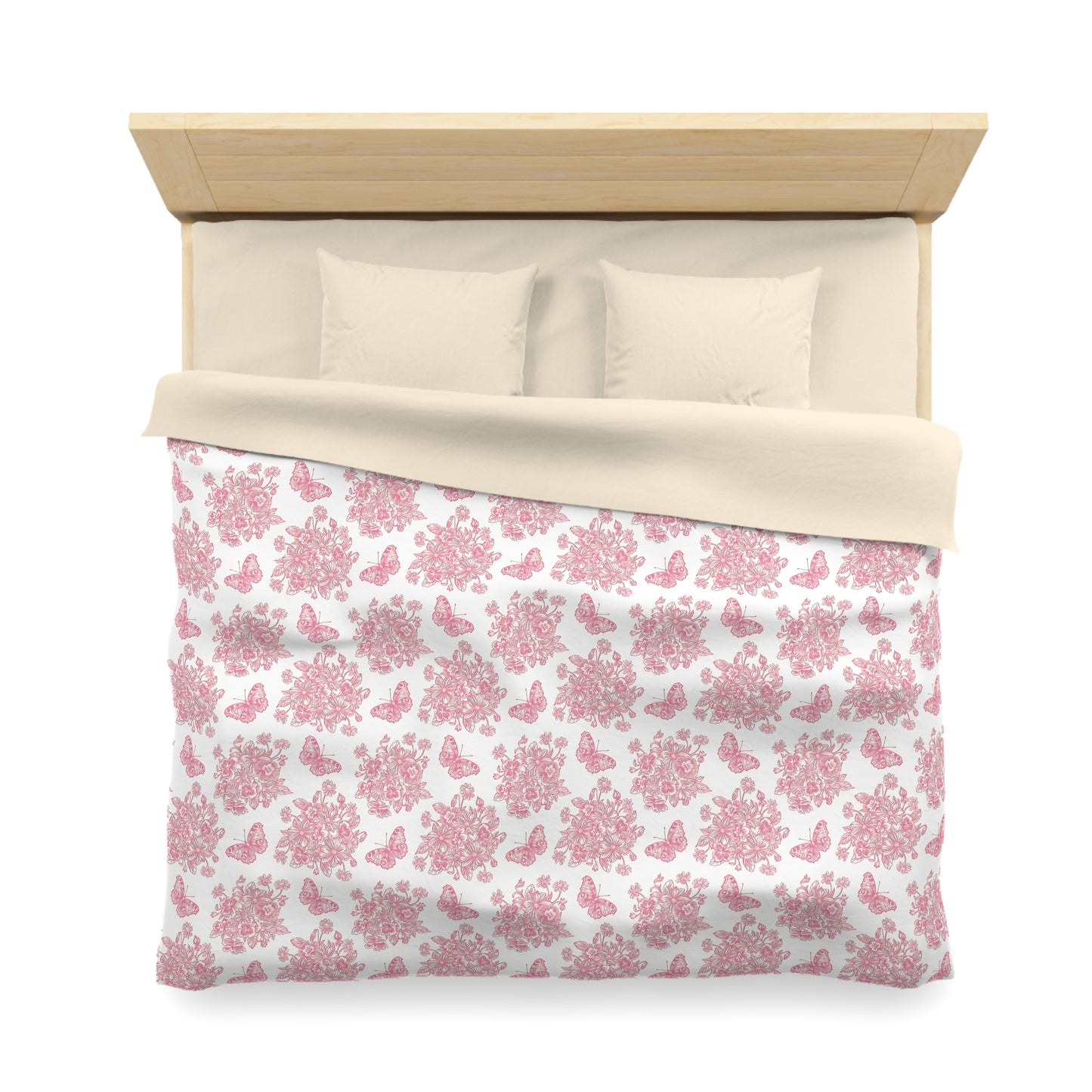 Pink & White Butterfly Duvet Cover