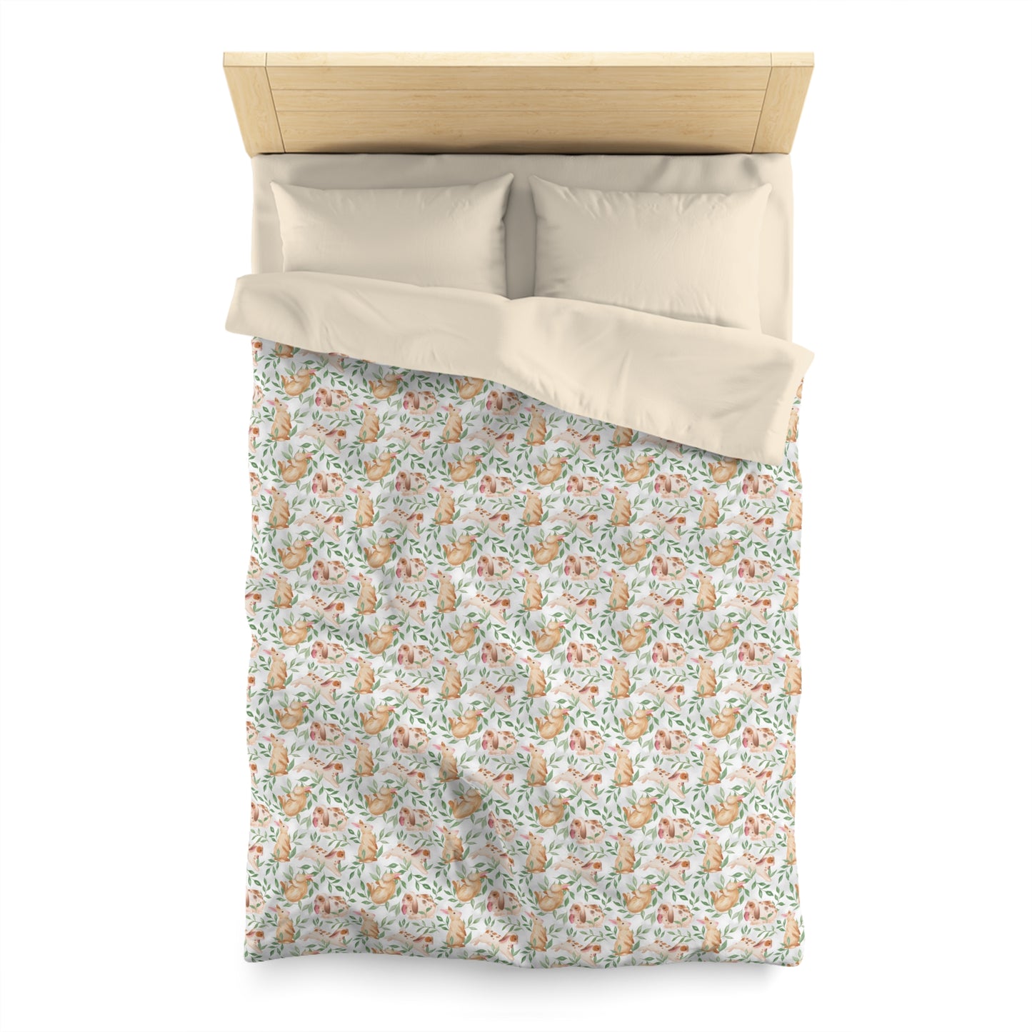 Sleepy Rabbit Print Duvet Cover