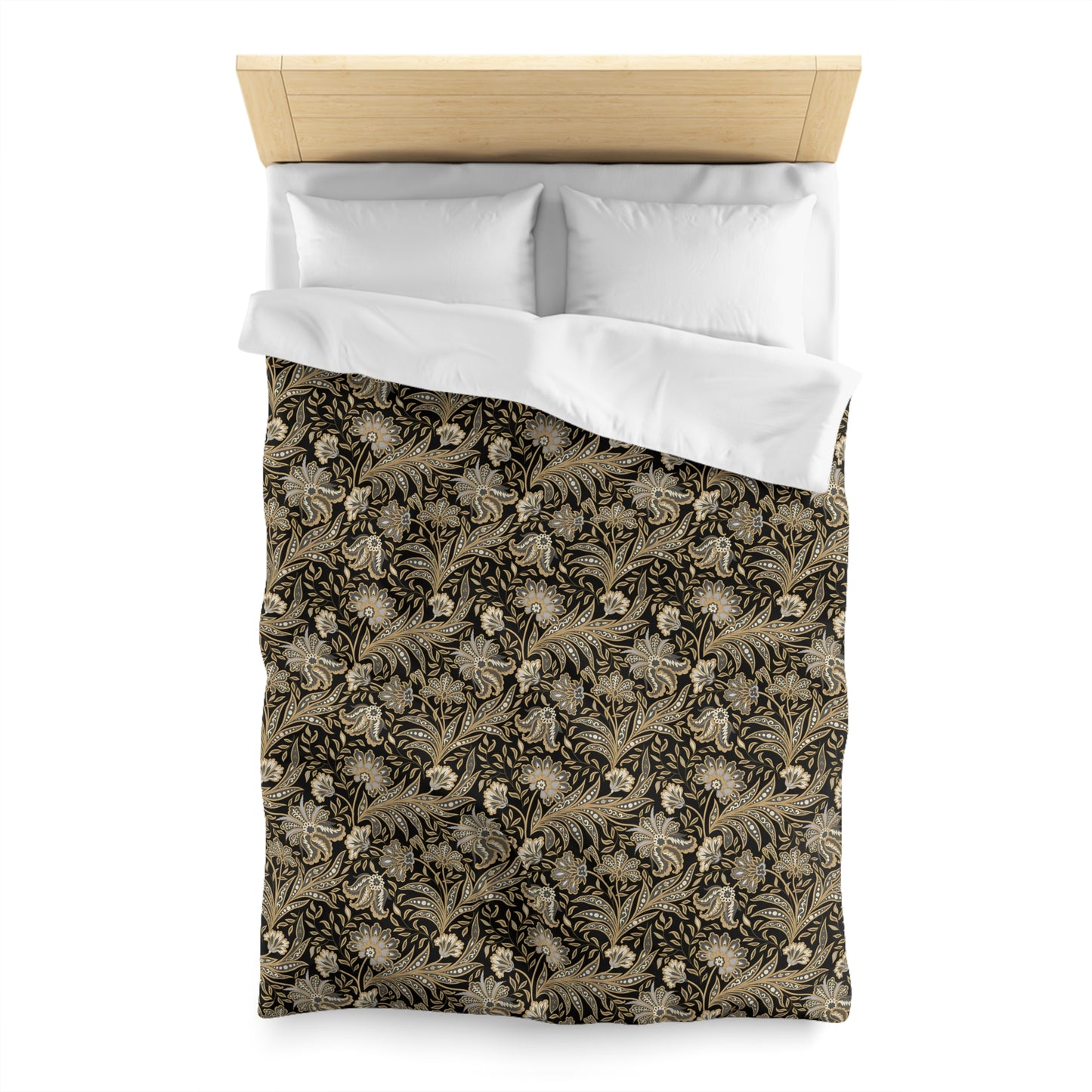 Black & Gold Print Duvet Cover