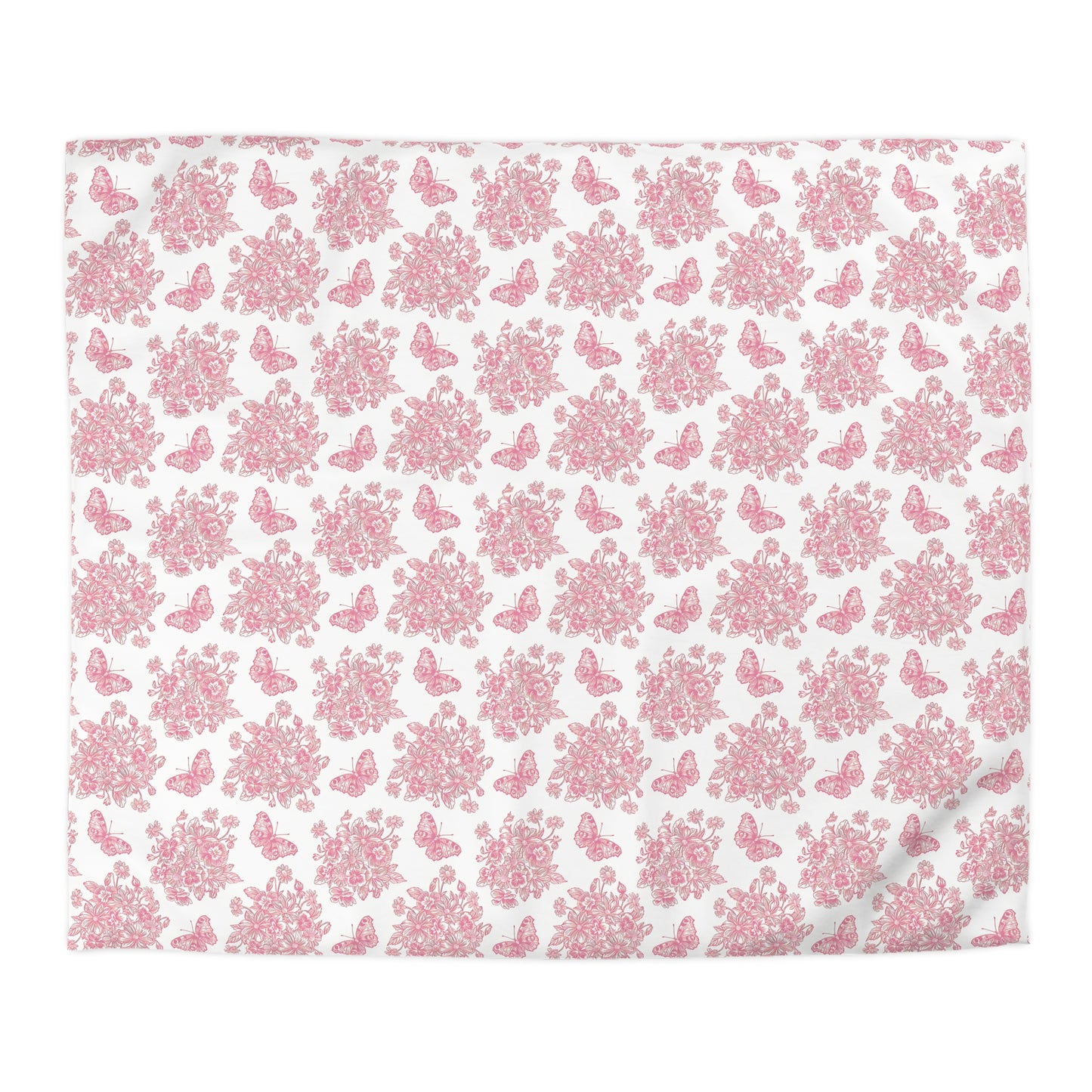 Pink & White Butterfly Duvet Cover