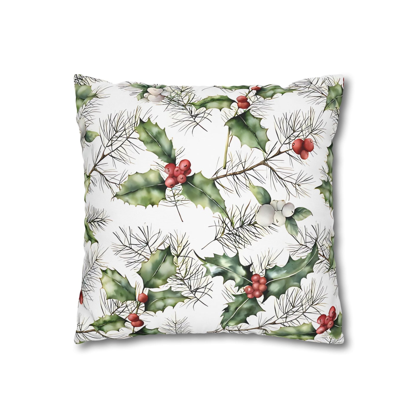 Mistletoe and Holly Cushion Cover