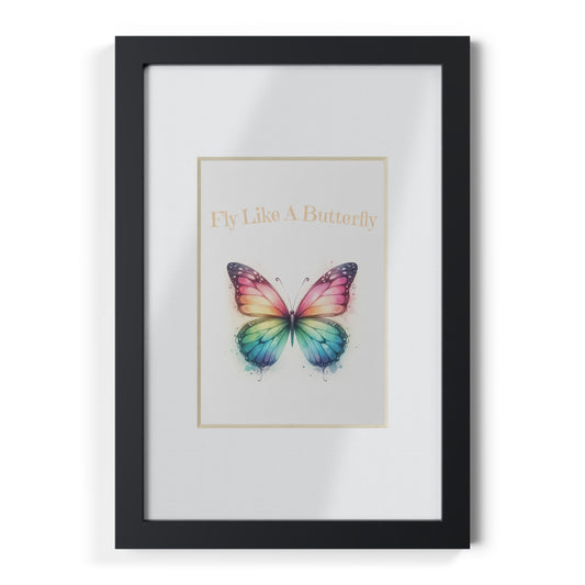 Fly Like A Butterfly - Peach Print with Frame