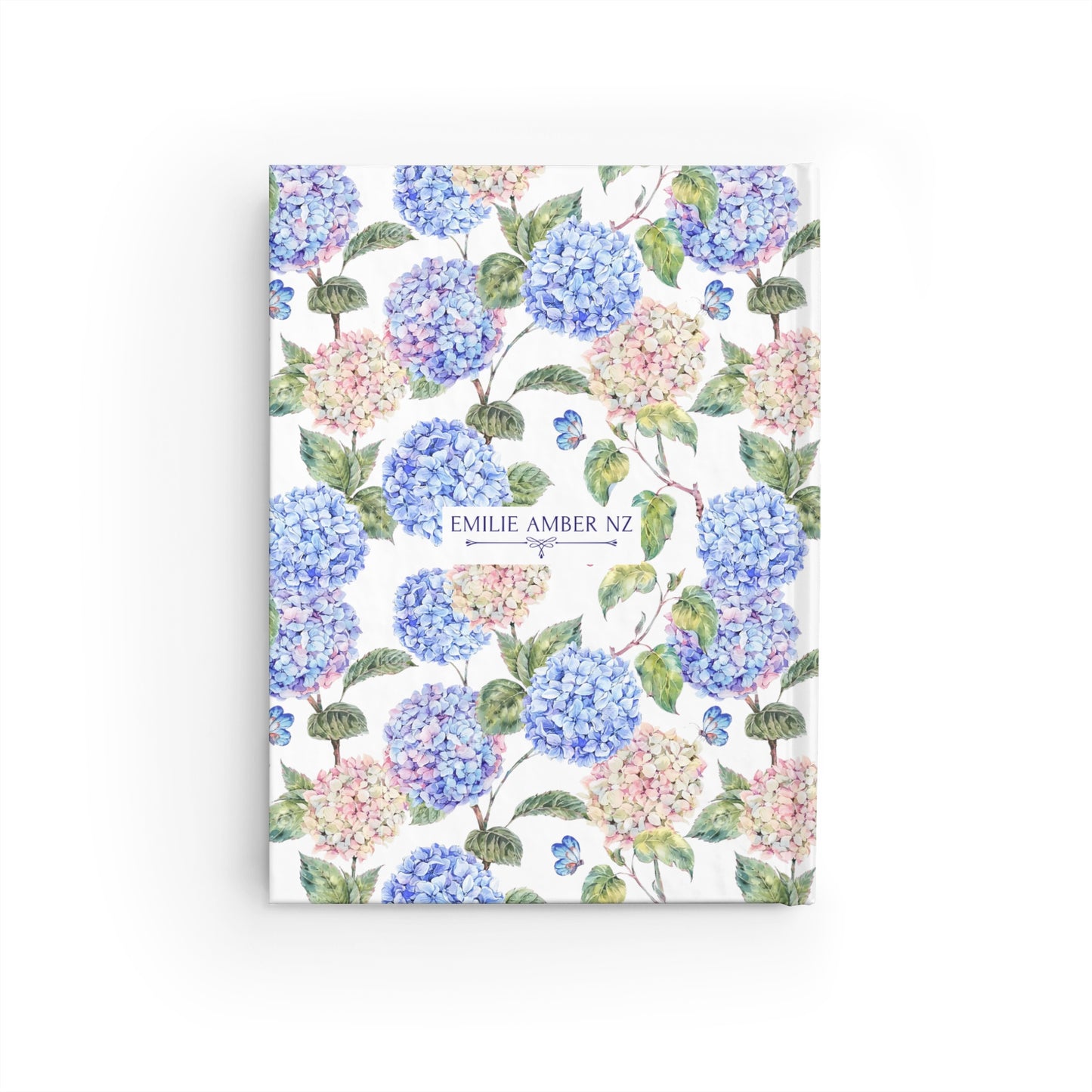 Pink & Blue Hydrangea Writing Journal - Ruled Line