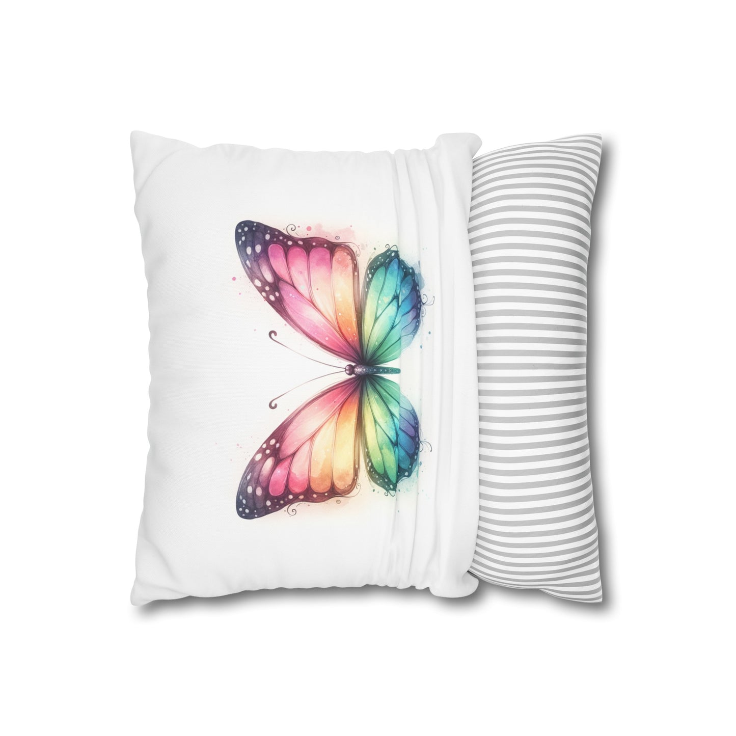 Pastel Rainbow Butterfly Cushion Cover
