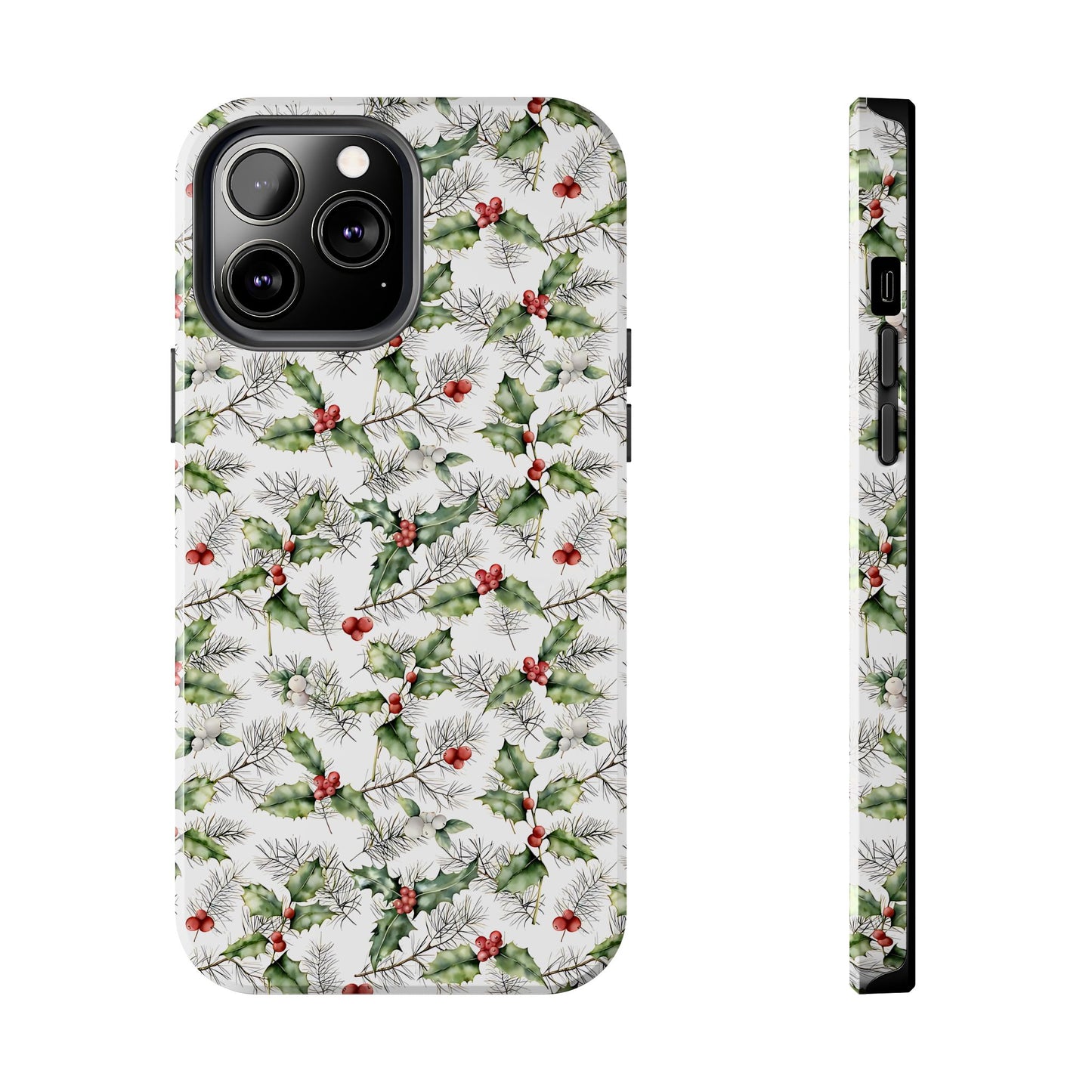 Christmas Mistletoe and Holly Phone Case