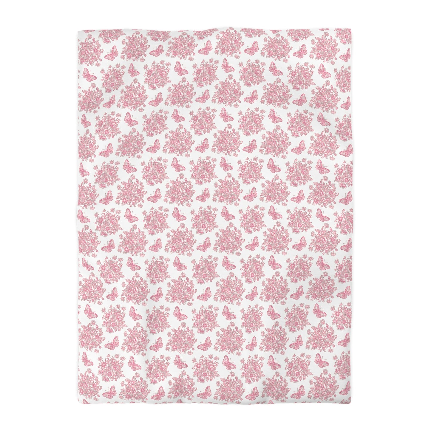 Pink & White Butterfly Duvet Cover