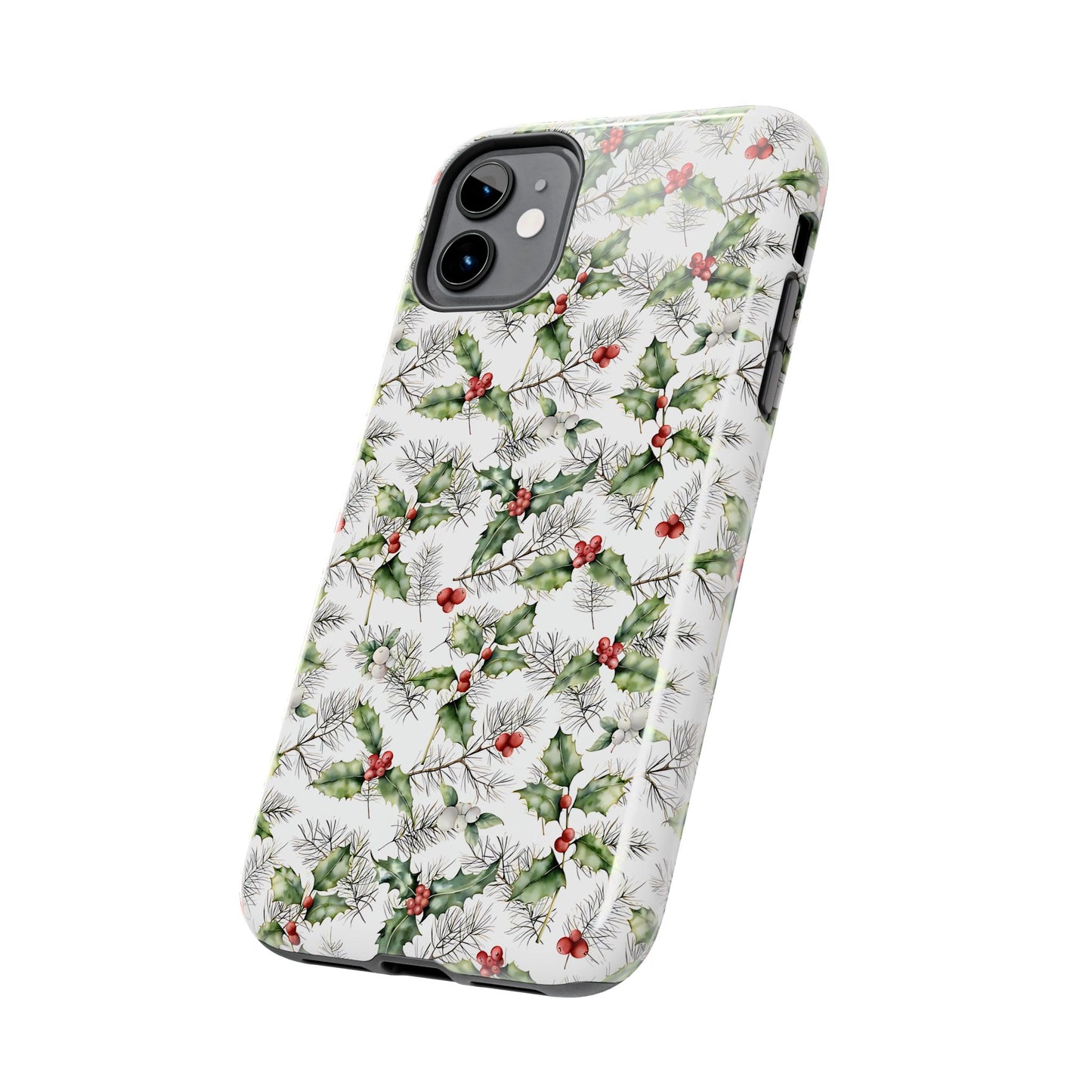 Christmas Mistletoe and Holly Phone Case