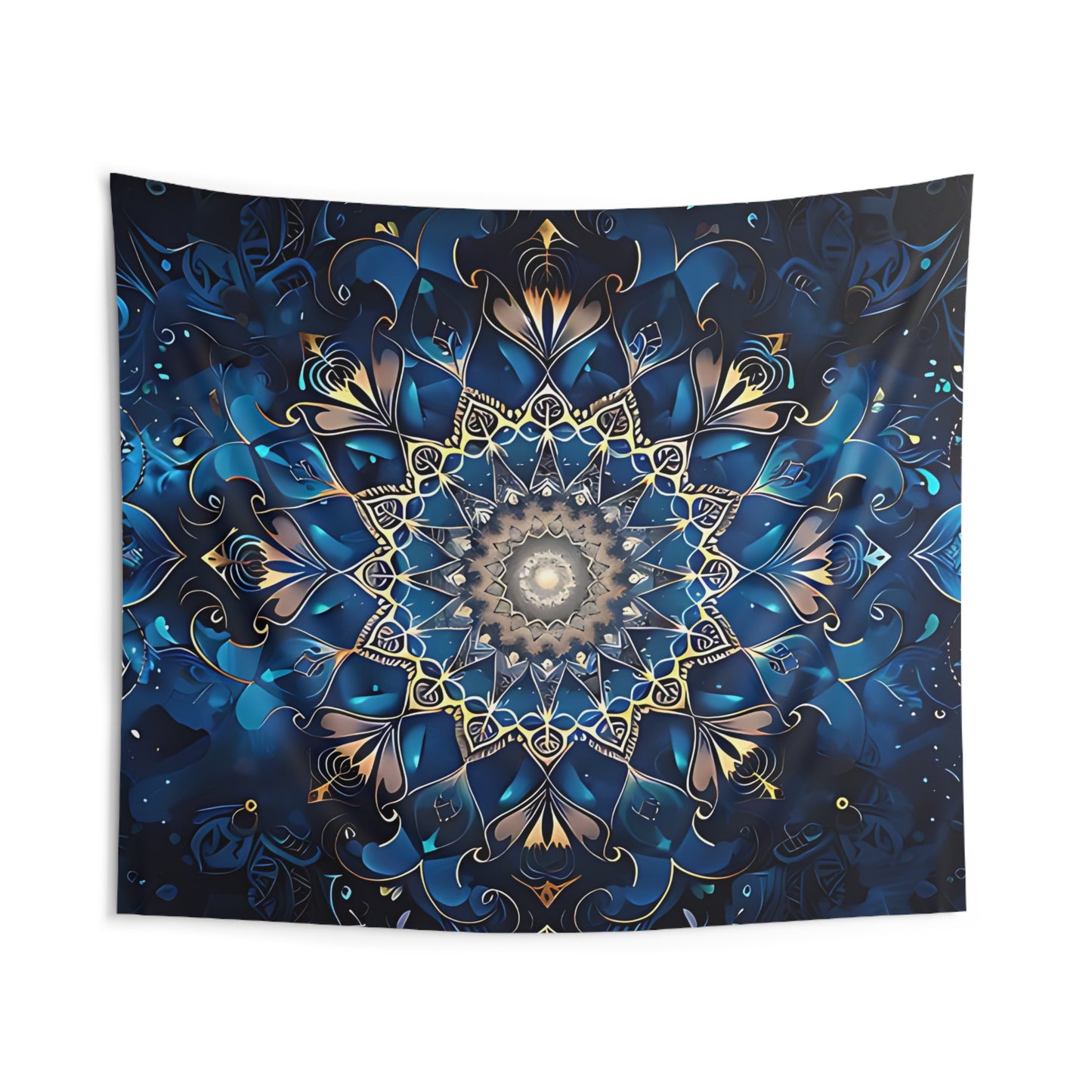 Navy Mandala Indoor Wall Tapestries