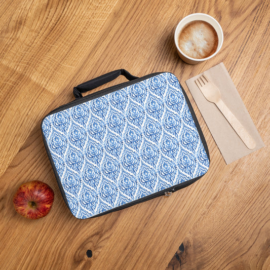 Blue Pattern Print Lunch Bag