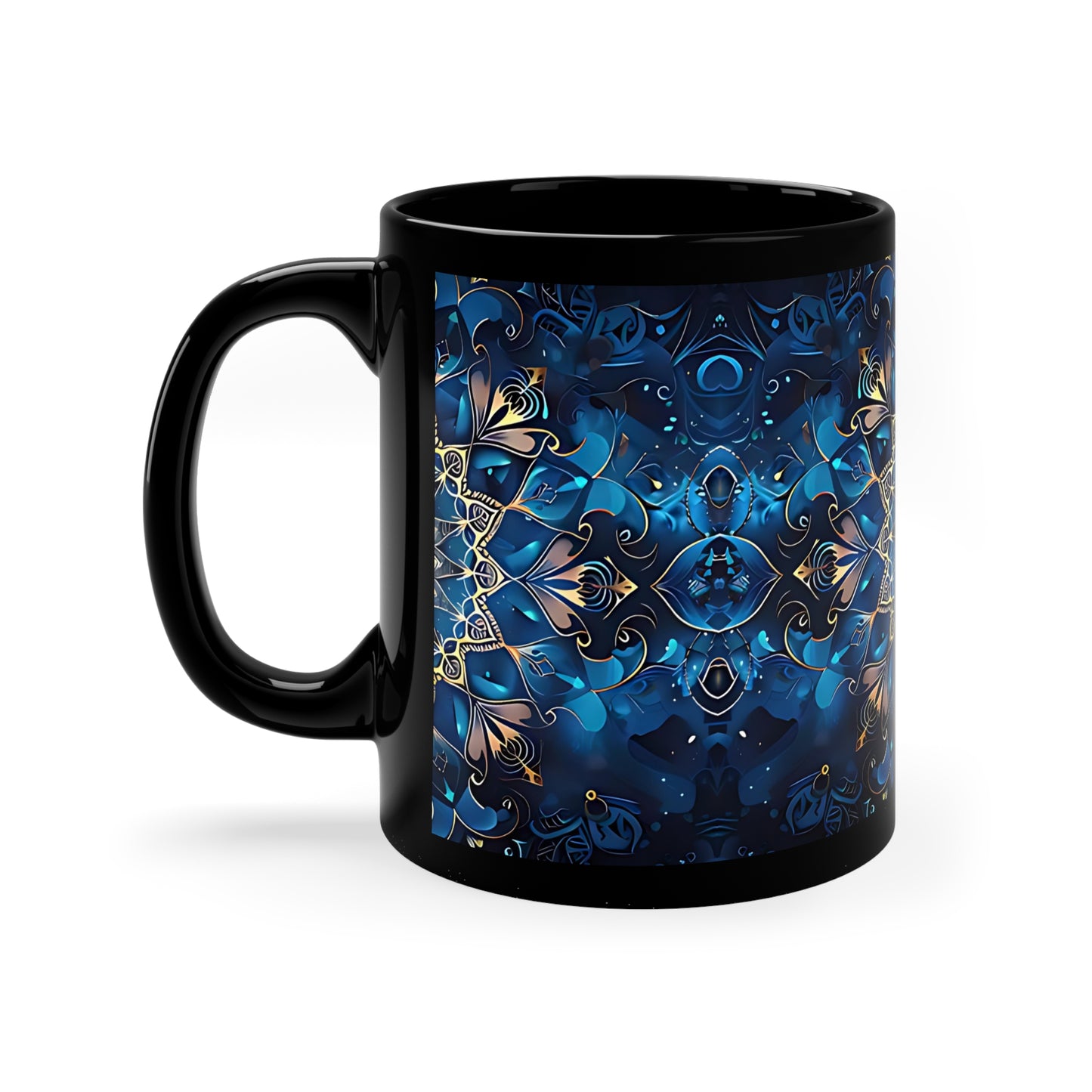 Navy Mandala Coffee Mug, 11oz