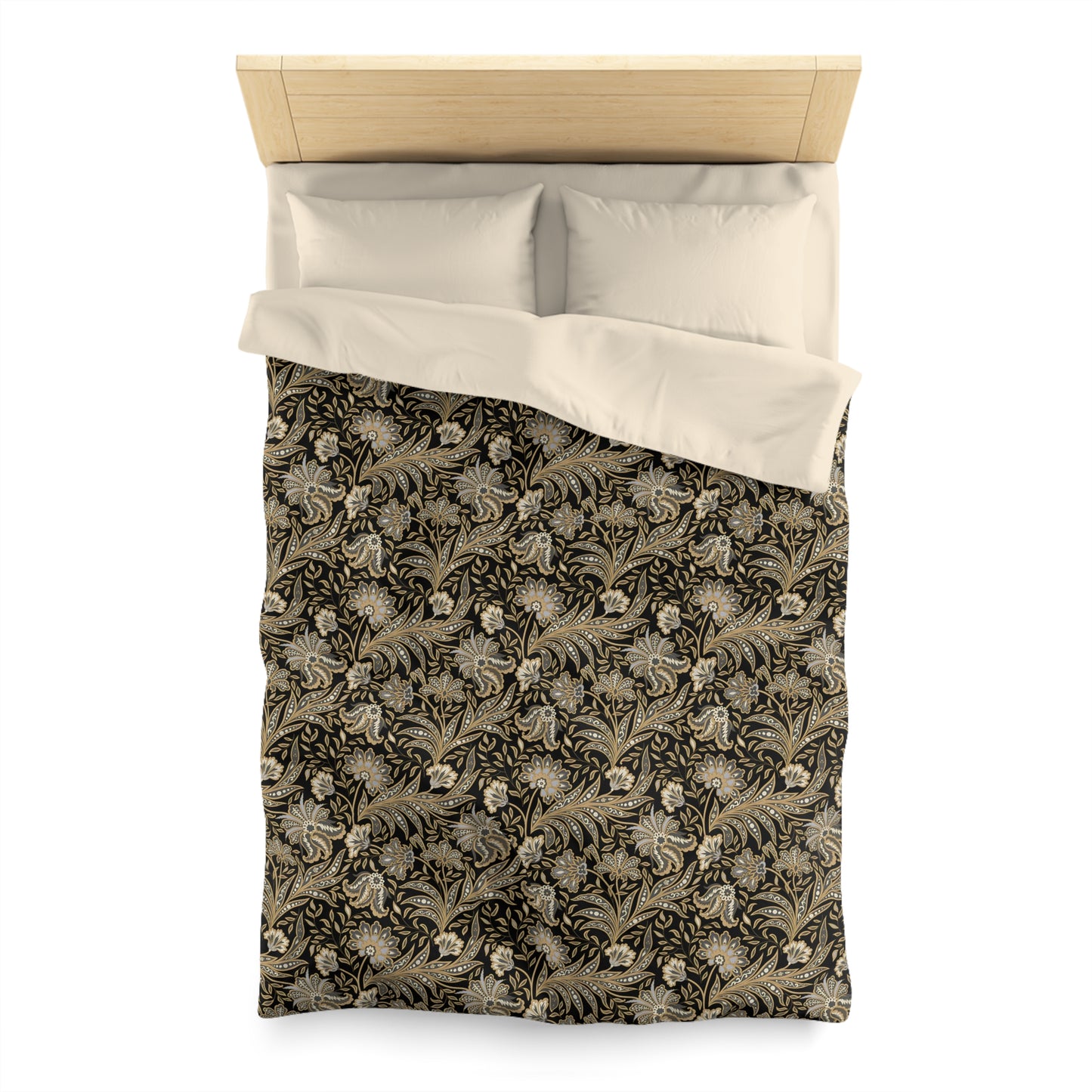 Black & Gold Print Duvet Cover