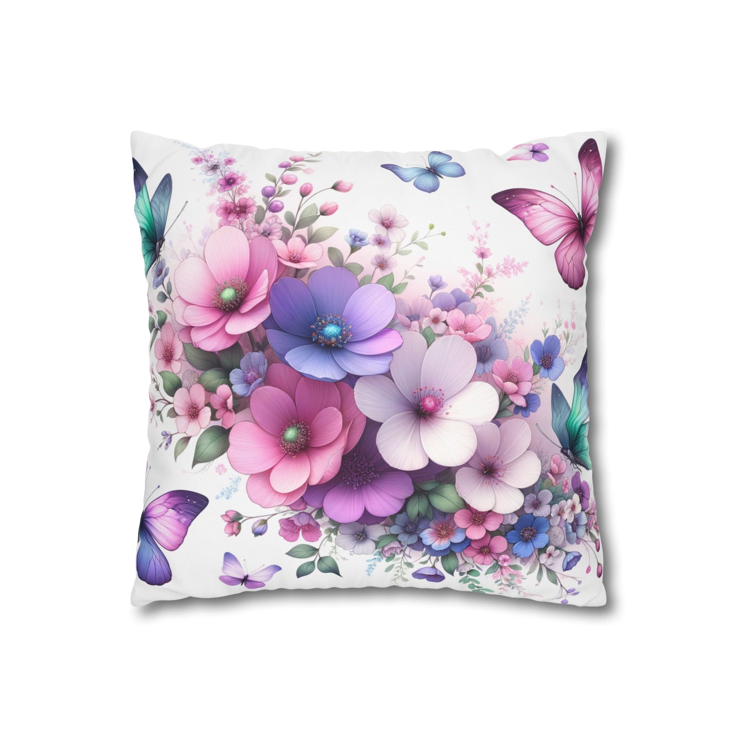 Flowers & Butterflies Cushion Cover