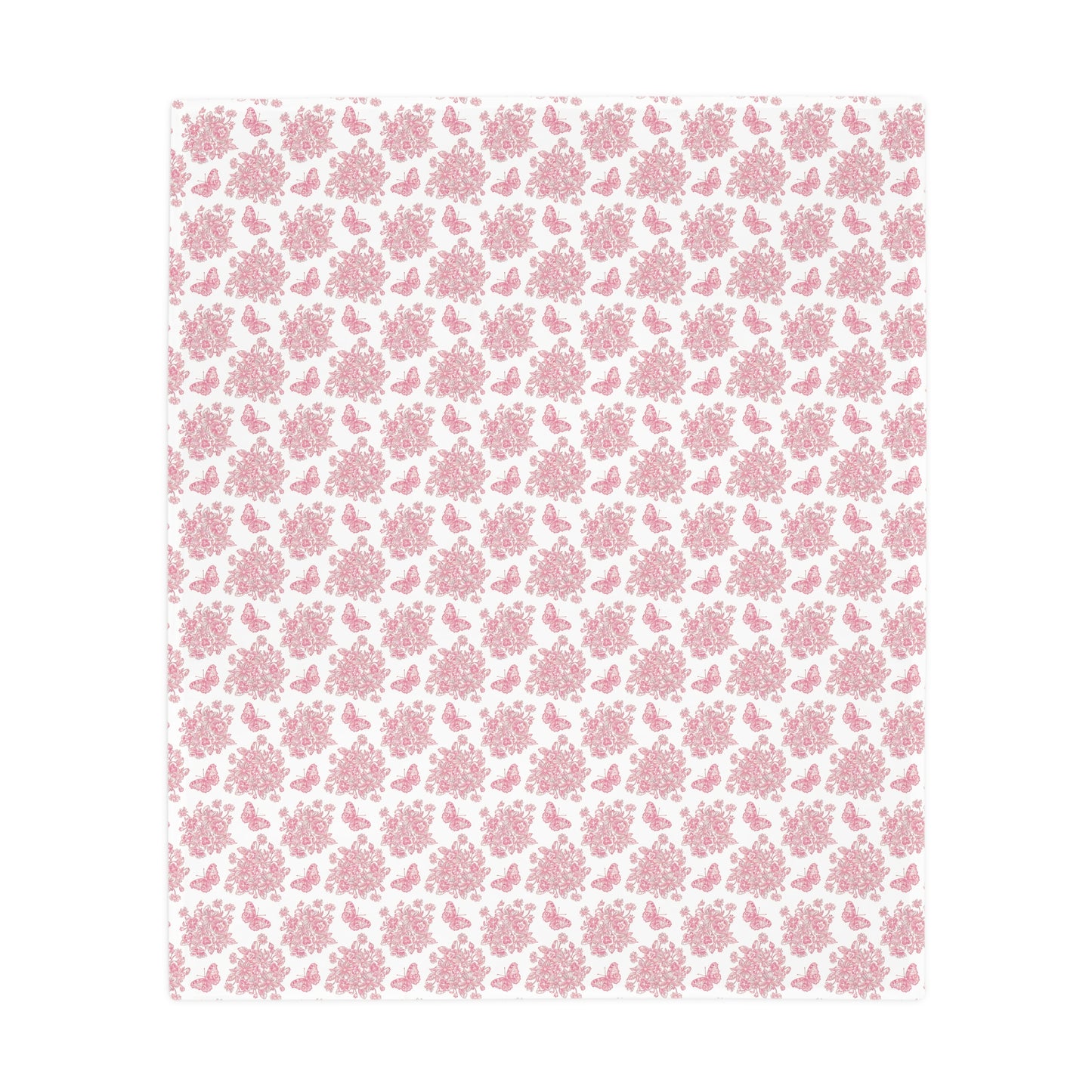 Pink & White Butterfly Blanket