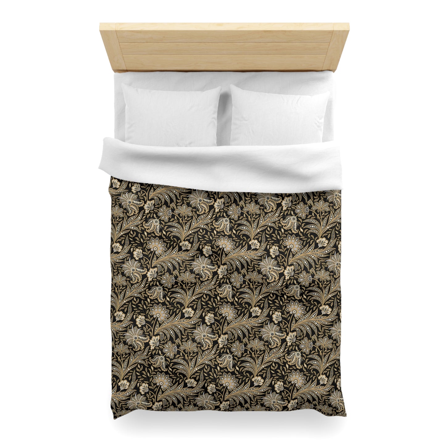 Black & Gold Print Duvet Cover