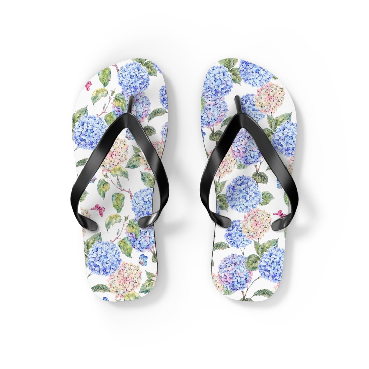 Pink & Blue Hydrangea Flip Flops / Jandals