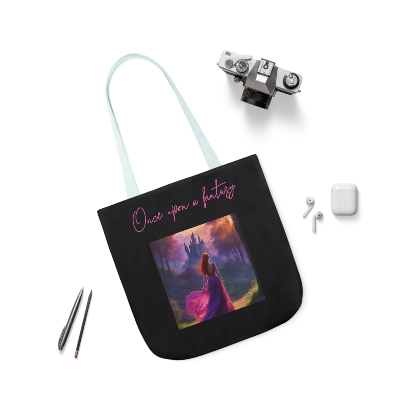 Once Upon A Fantasy Canvas Tote Bag - White