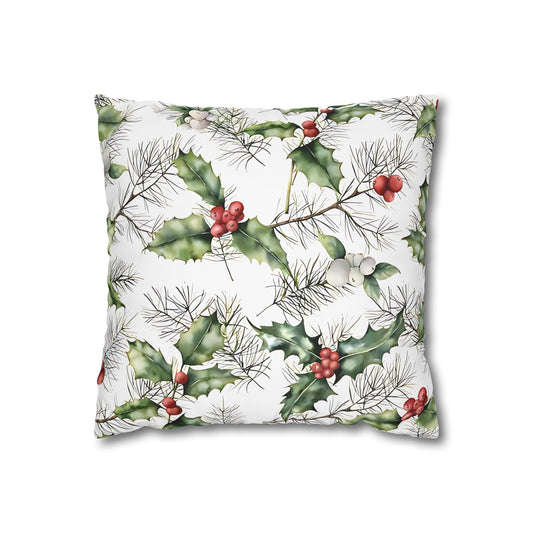 Mistletoe and Holly Cushion Cover