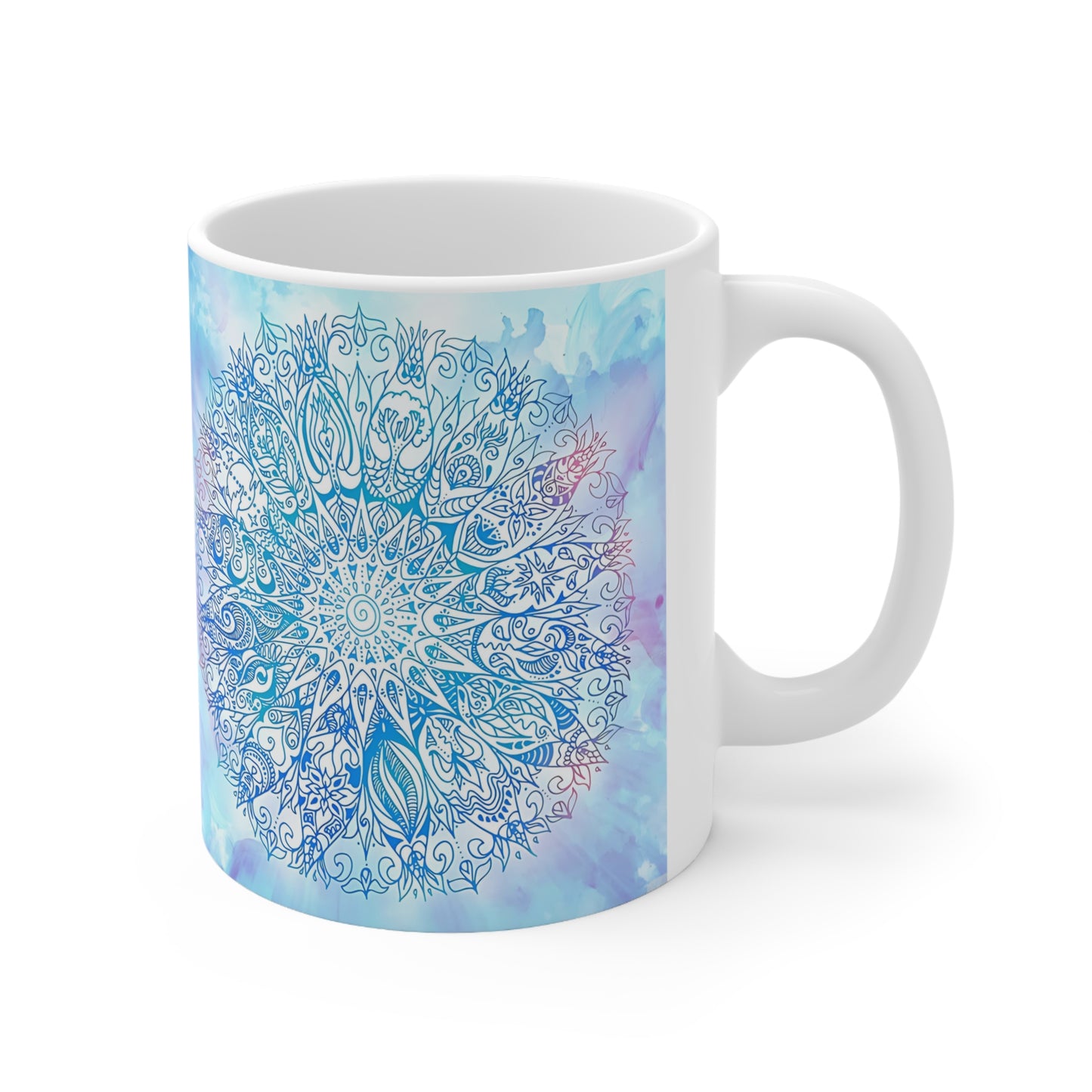 Pastel Mandala Ceramic Mug, 11oz