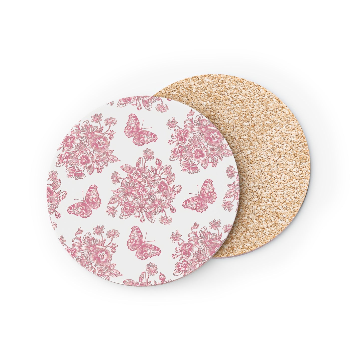 Pink & White Butterfly Coasters
