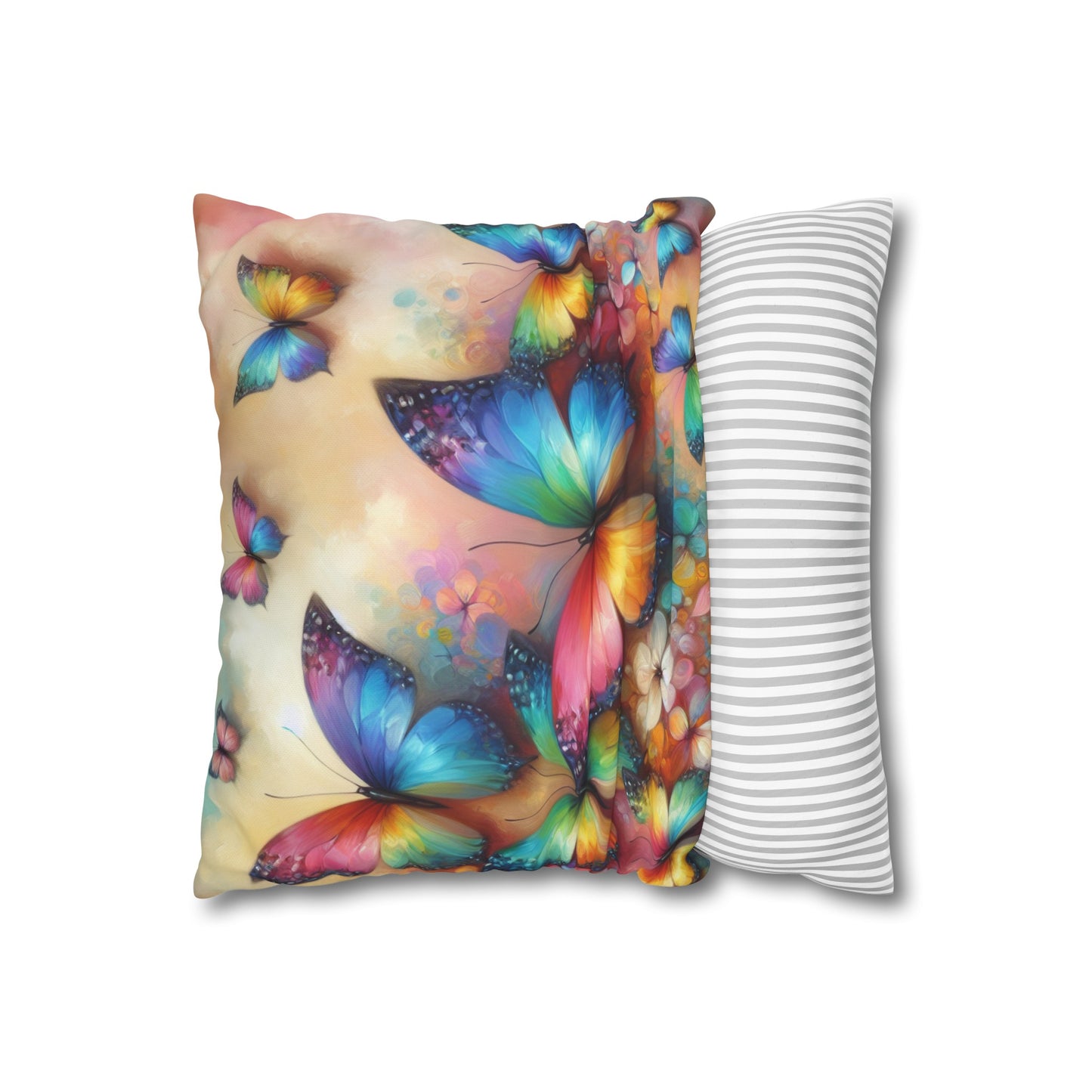 Art Deco Rainbow Butterfly Cushion Cover