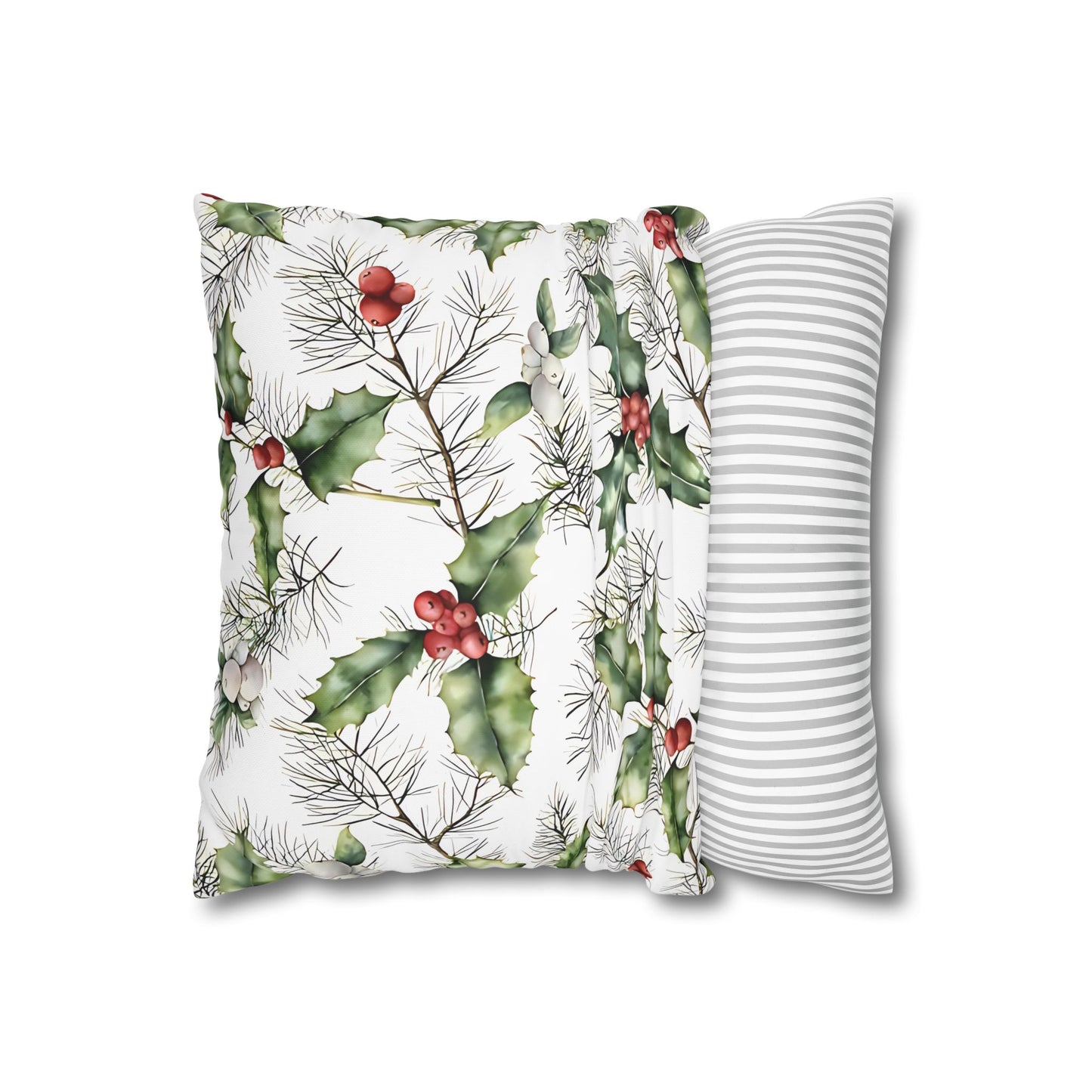 Mistletoe and Holly Cushion Cover