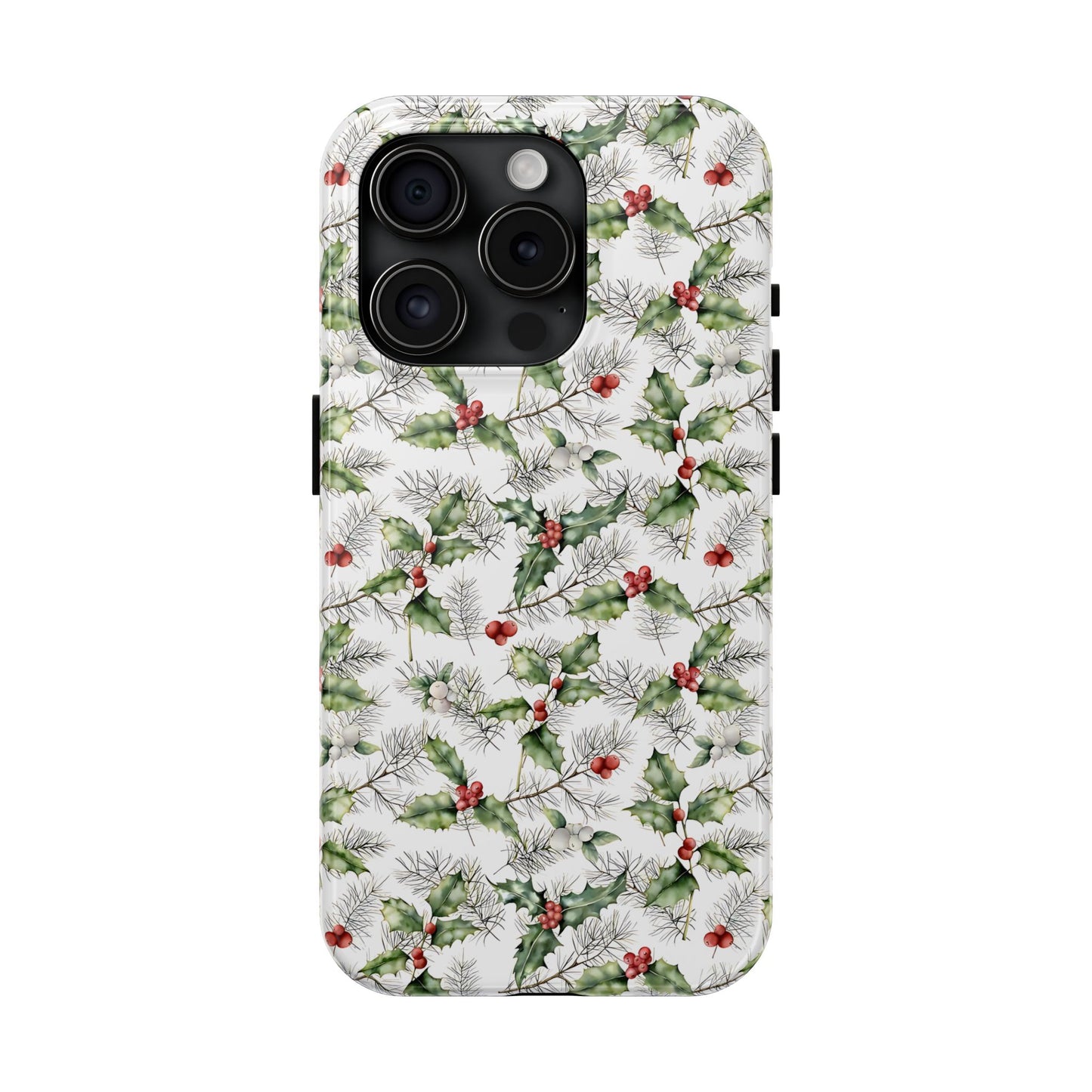 Christmas Mistletoe and Holly Phone Case