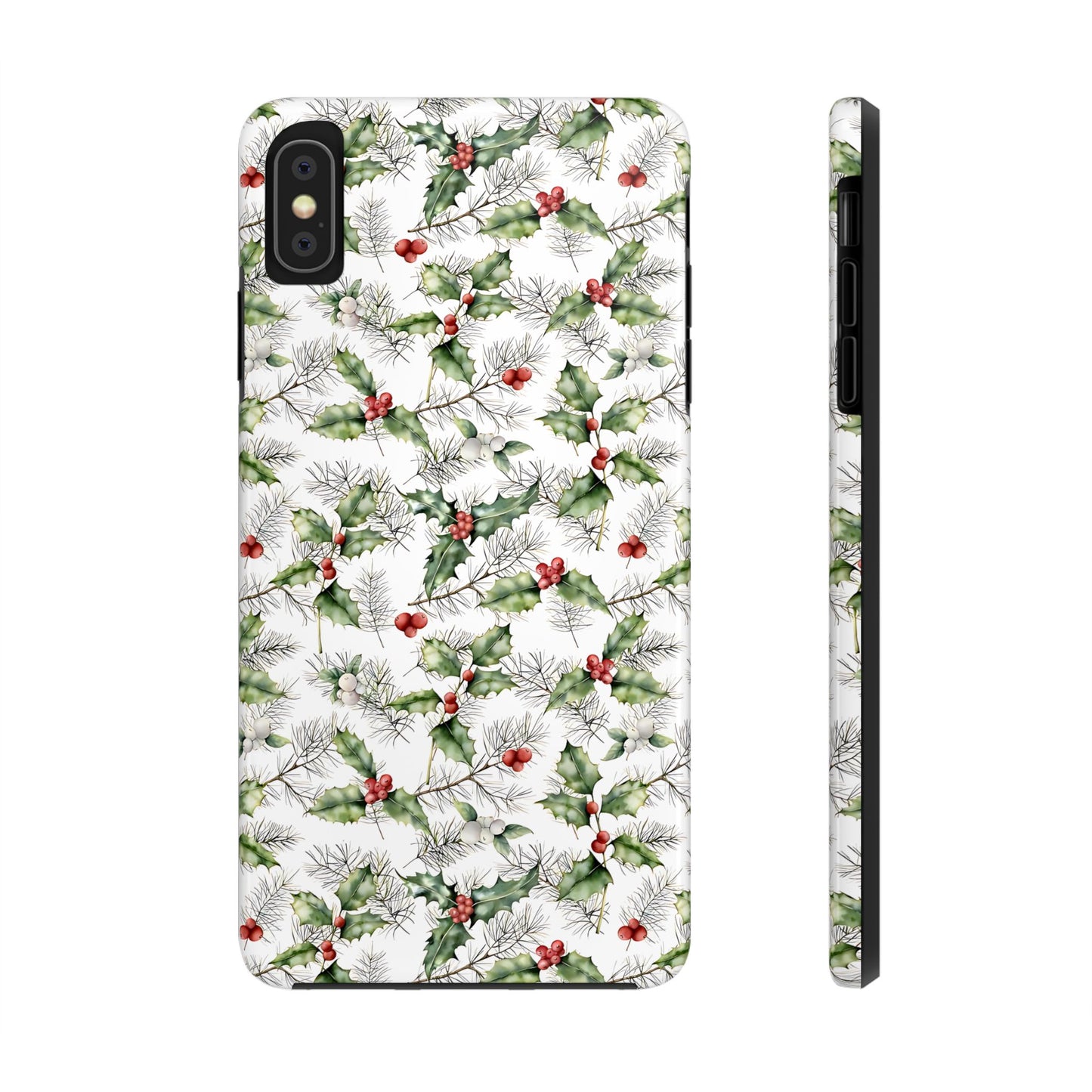 Christmas Mistletoe and Holly Phone Case