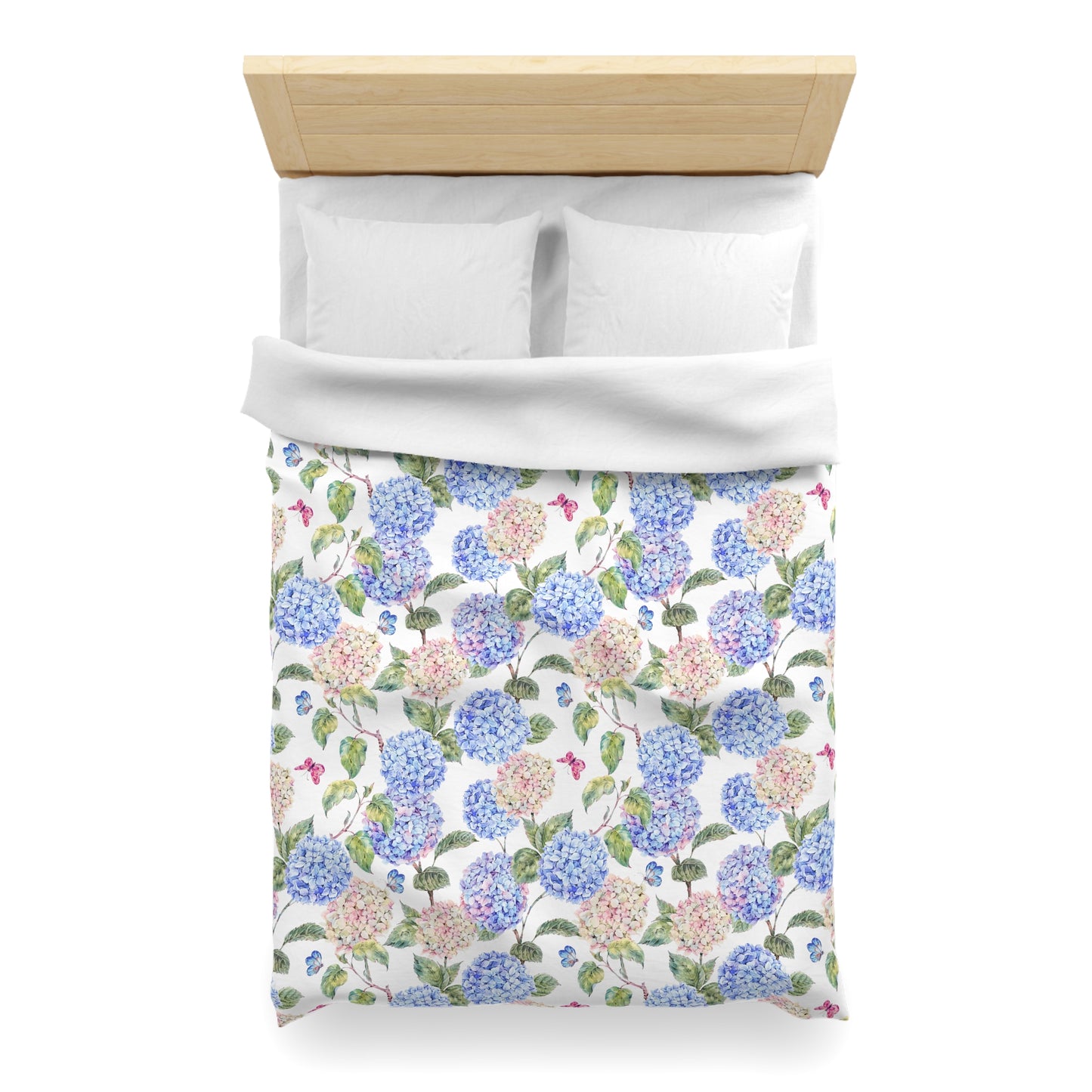 Pink & Blue Hydrangea Duvet Cover