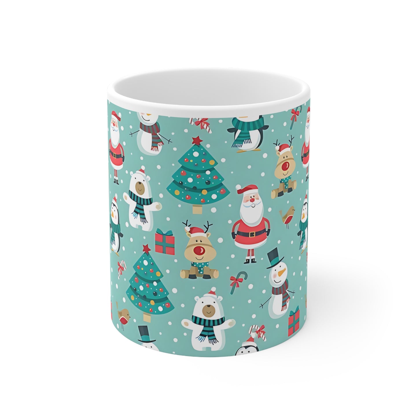 Festive Cartoon - Christmas - Ceramic Mug, 11oz