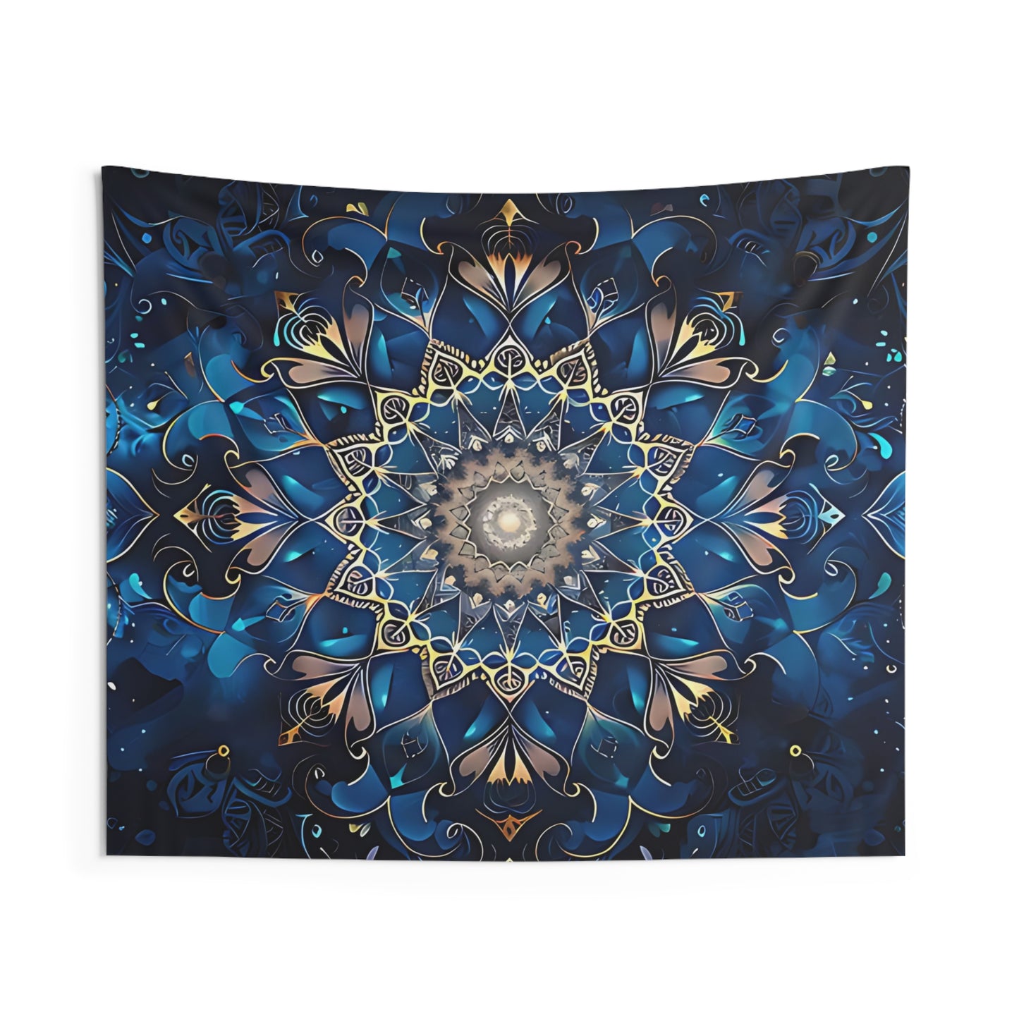 Navy Mandala Indoor Wall Tapestries