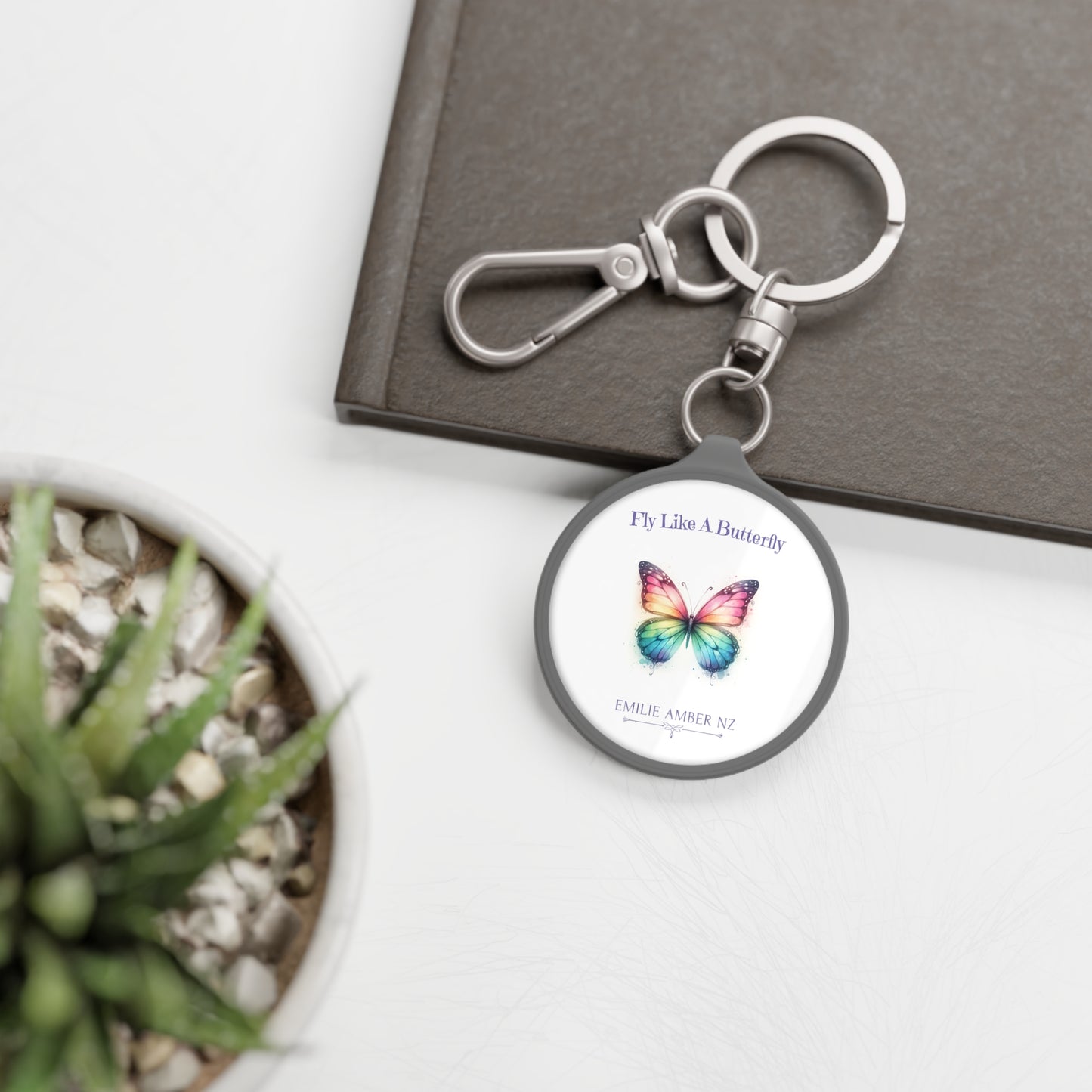 Fly Like A Butterfly Keyring Tag
