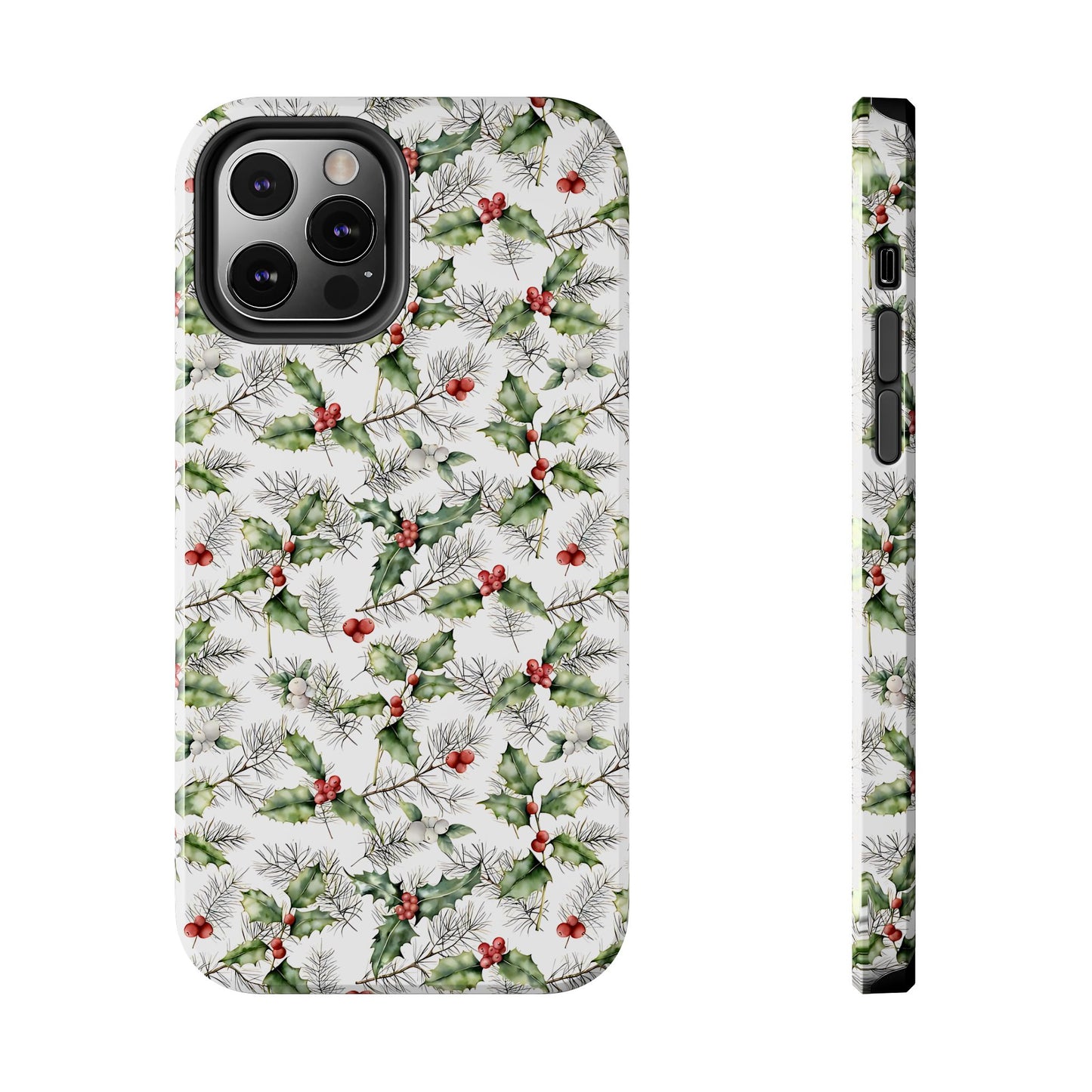 Christmas Mistletoe and Holly Phone Case