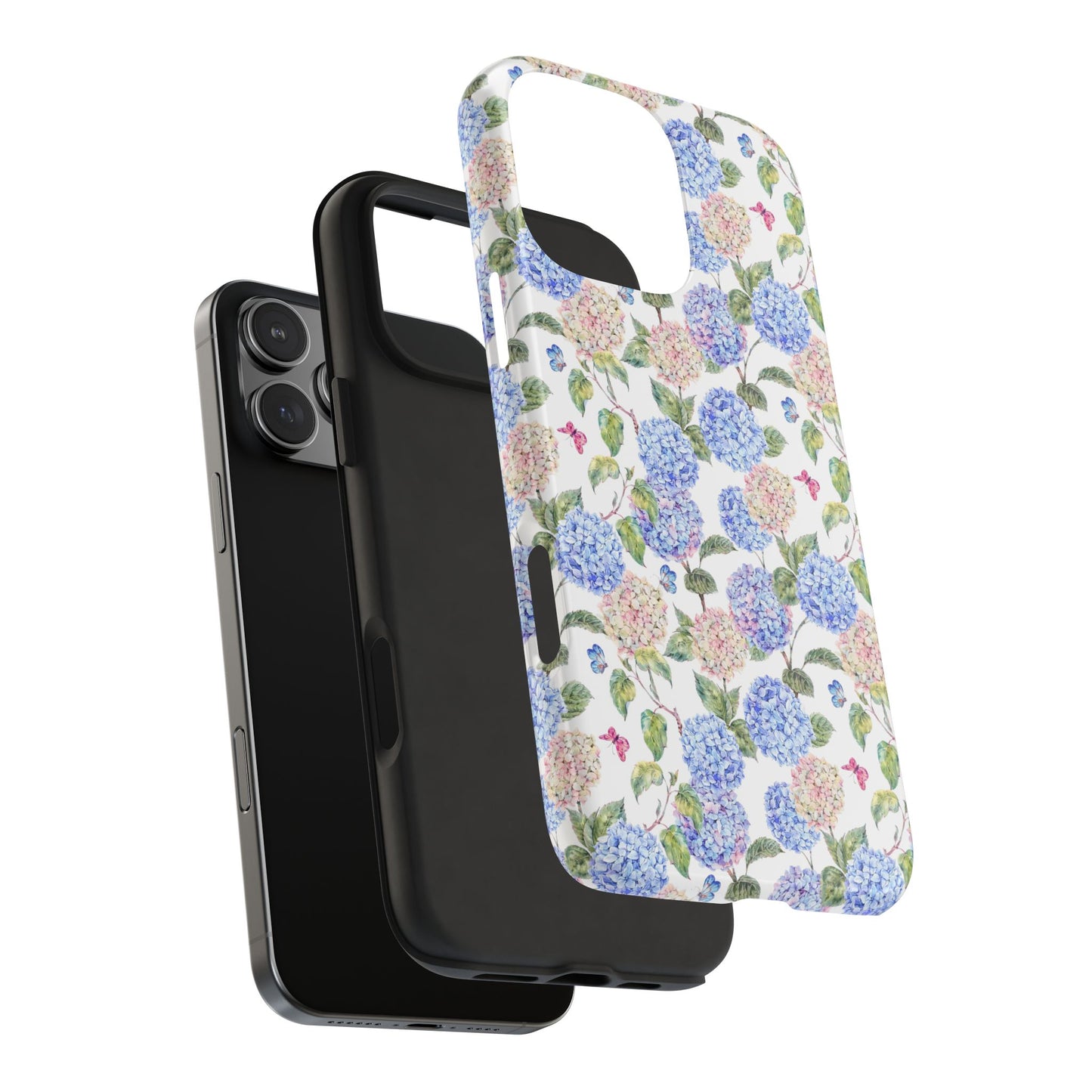 Pink & Blue Hydrangea Phone Case