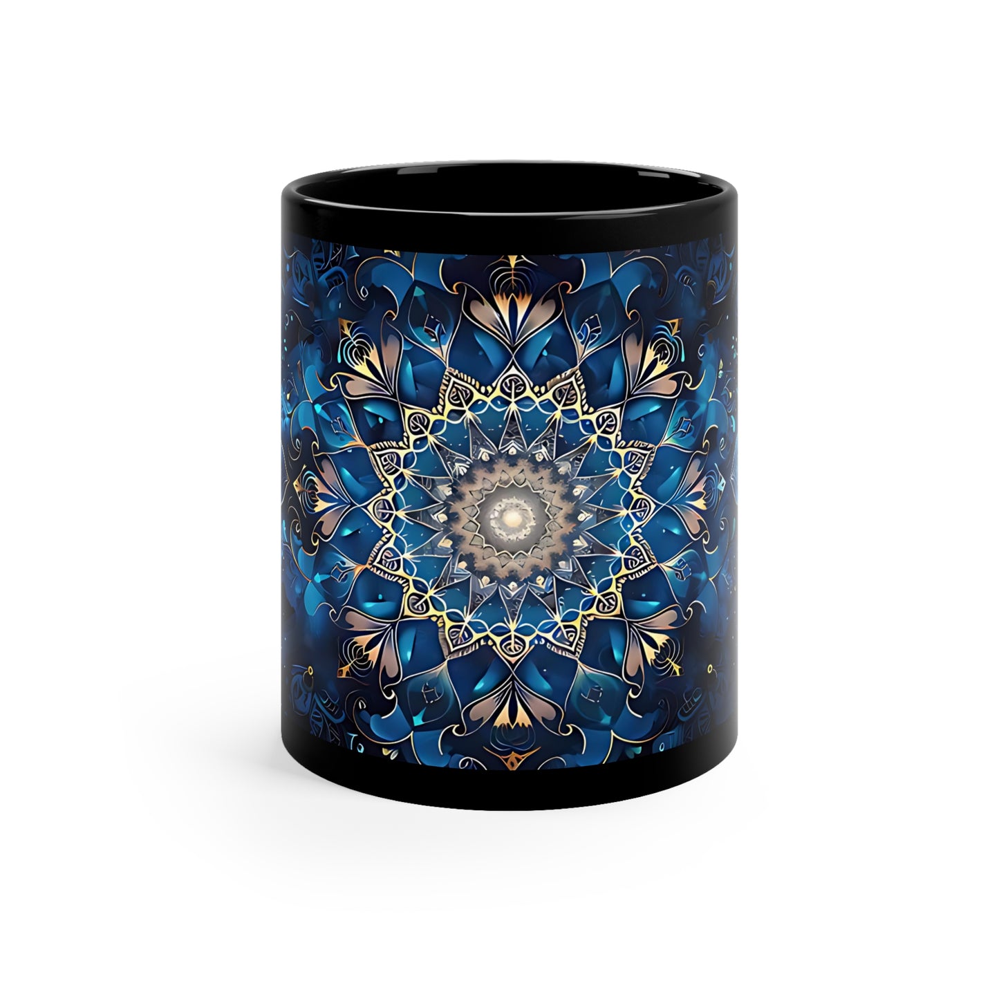 Navy Mandala Coffee Mug, 11oz