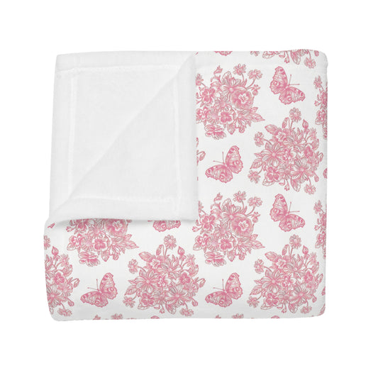 Pink & White Butterfly Blanket