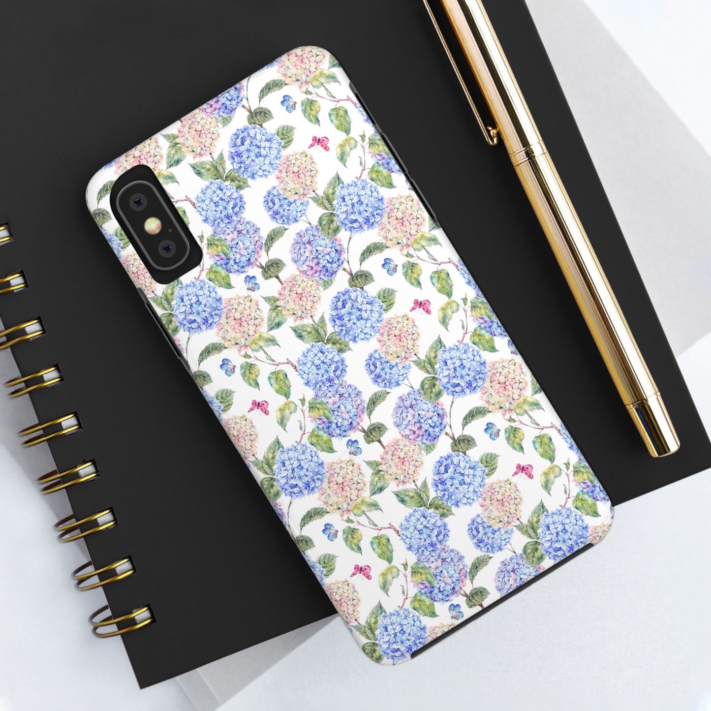 Pink & Blue Hydrangea Phone Case