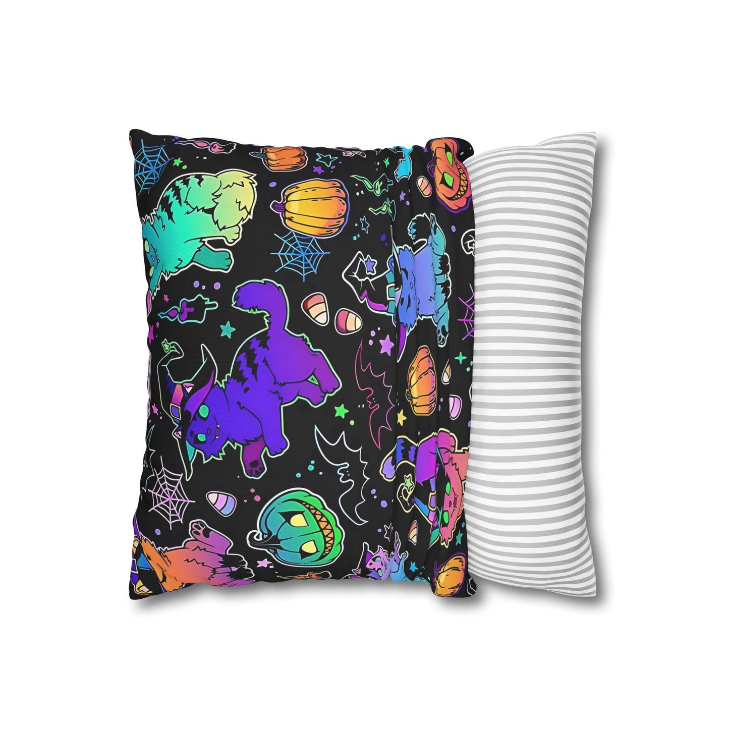 Spooky Neon Halloween #8 Cushion Cover