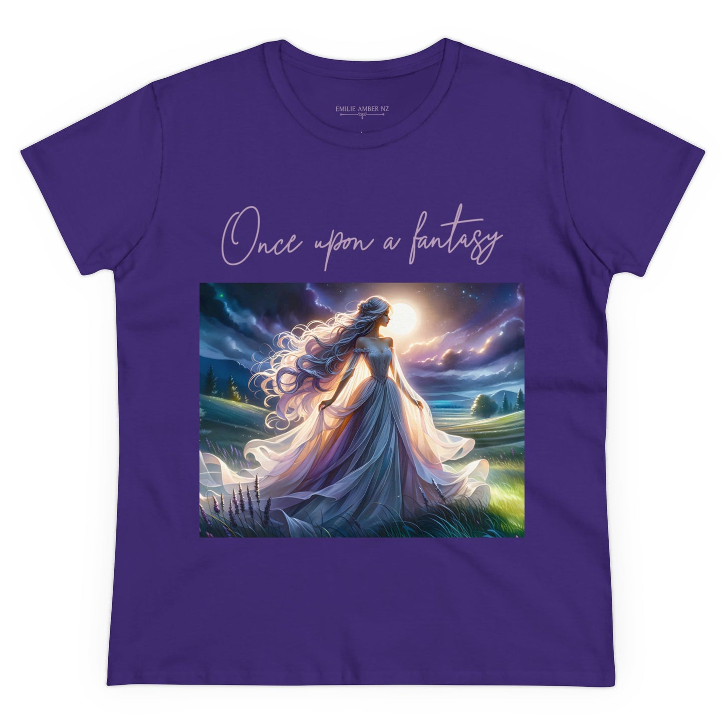 Once Upon A Fantasy - Silver Moonlight Woman's Cotton T-Shirt