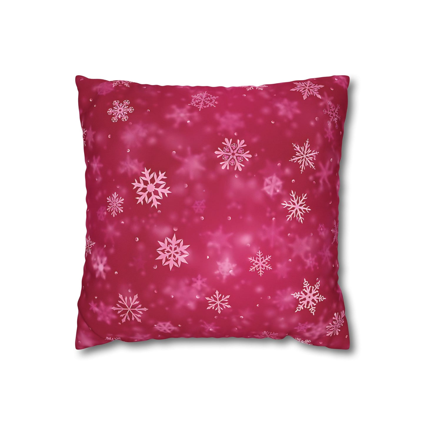 Pink Snowflake Cushion Cover