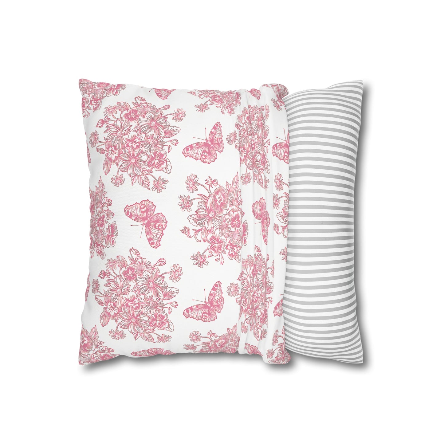 Pink & White Butterfly #1 Cushion Cover