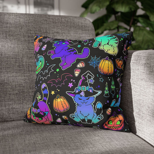 Spooky Neon Halloween #8 Cushion Cover