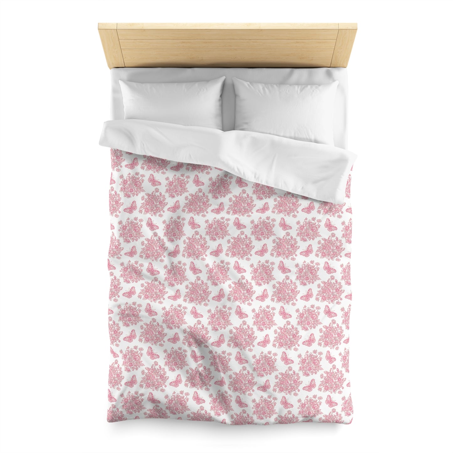 Pink & White Butterfly Duvet Cover